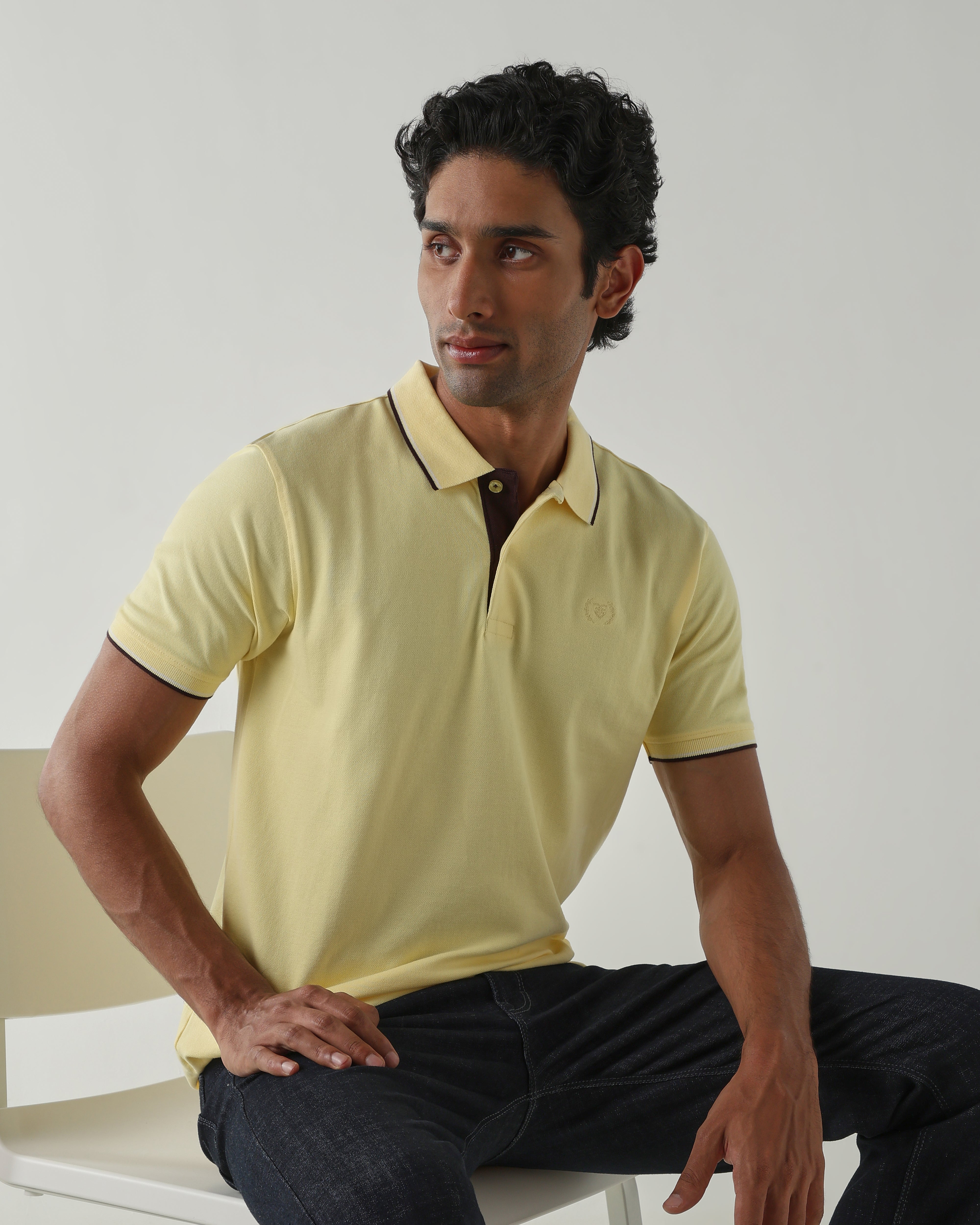 Topwear Premium Pique Knit Fabric T-Shirts – Light Yellow