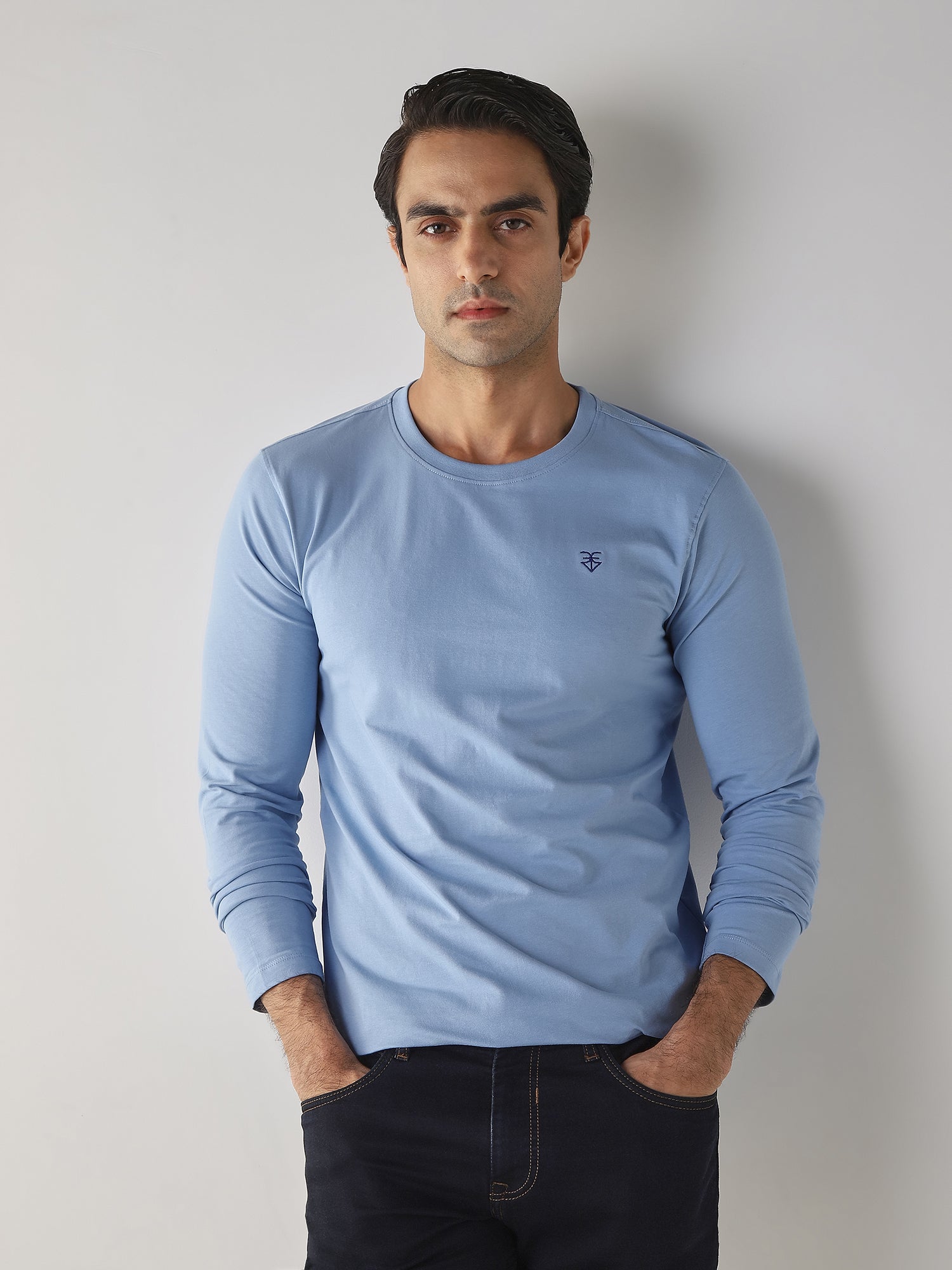 Air force Solid Cotton Lycra Slim Fit Formal Full Sleeve Shirt