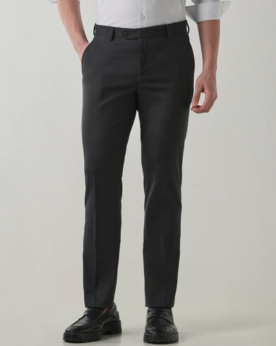 Men Regular Fit Trouser Dark Grey
