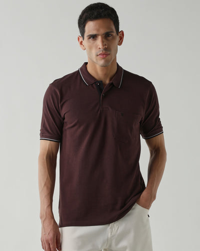 Topwear Premium Pique Knit Fabric T-Shirts – Coffee