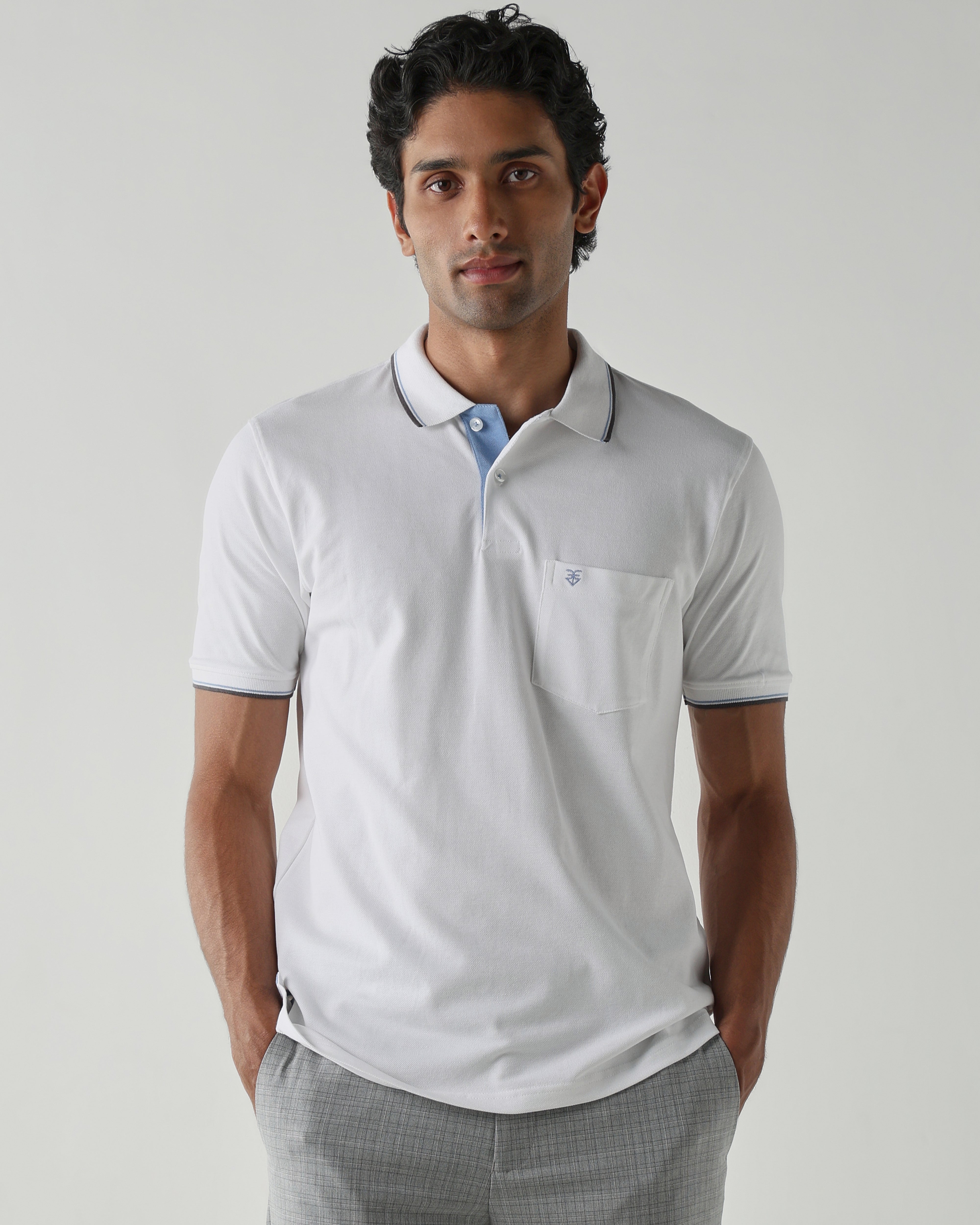 Topwear Premium Pique Knit Fabric T-Shirts – White