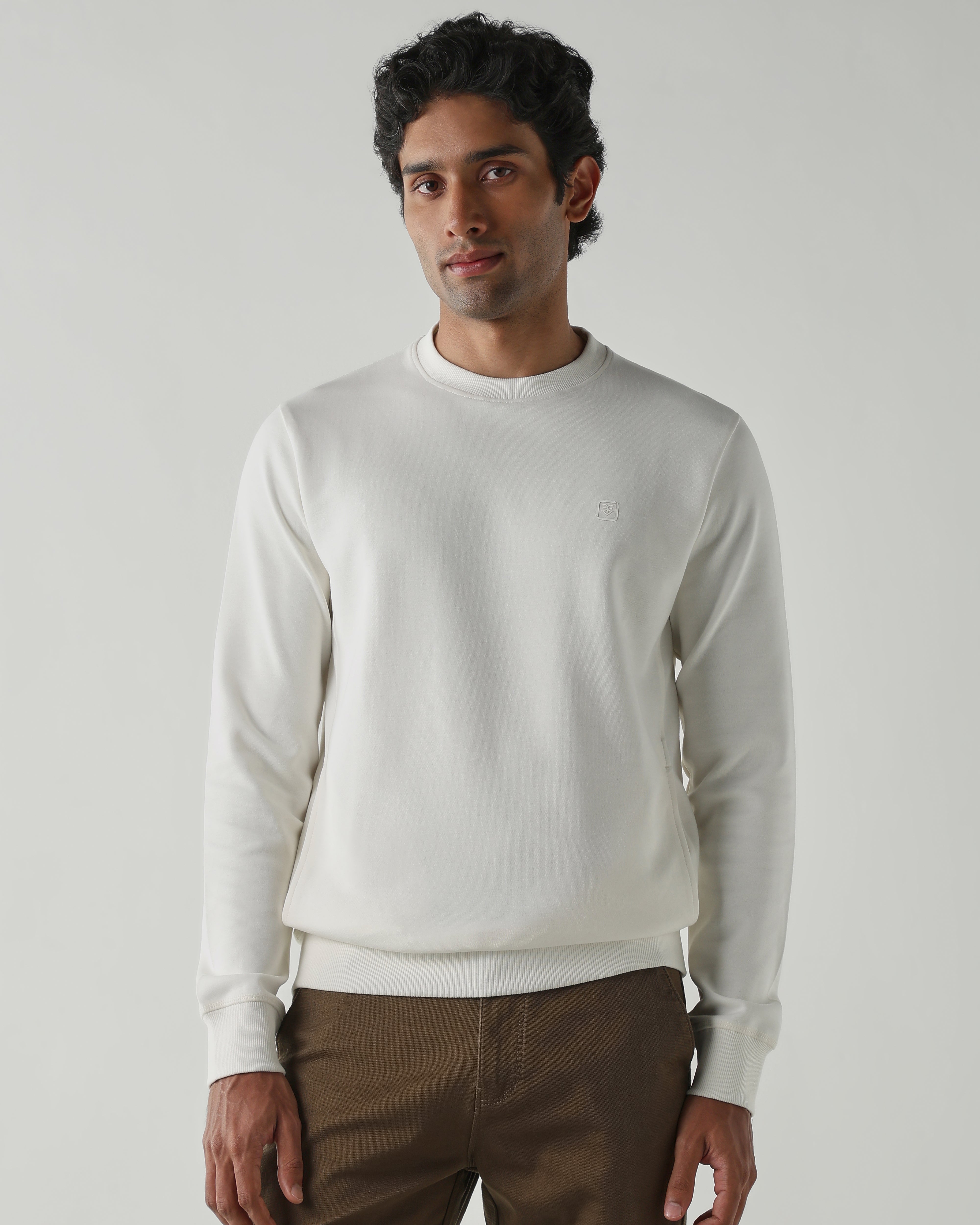 Round Neck Full sleeve Sweatshirts – Ivory