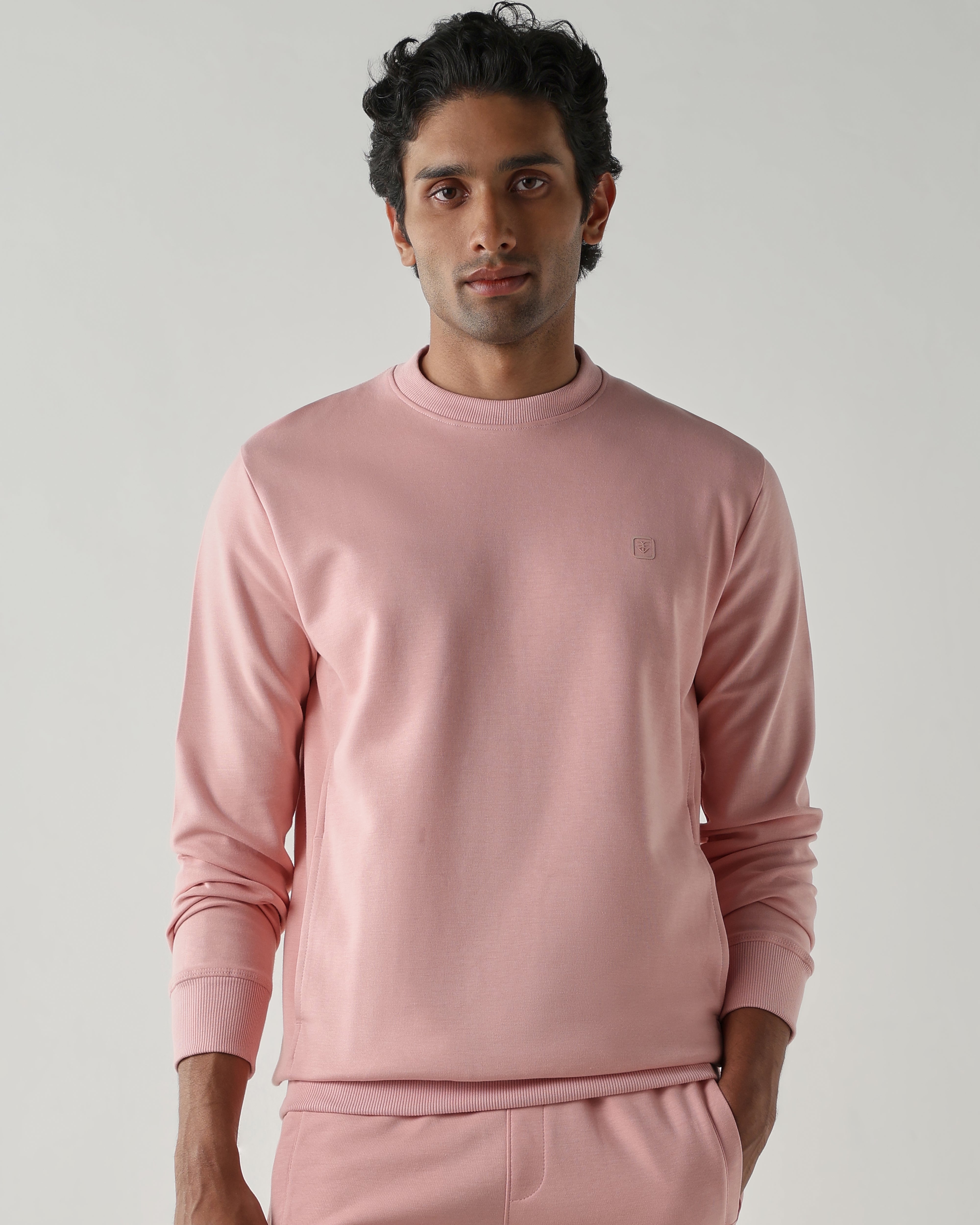 Round Neck Full sleeve Sweatshirts – Sliver Pink
