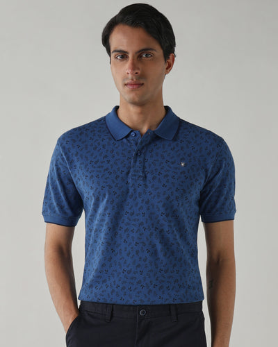 Men Regular Fit T-Shirt Dark Blue
