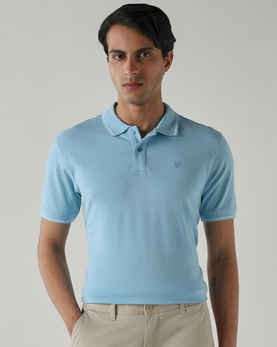 Men Regular Fit T-Shirt Sky Blue