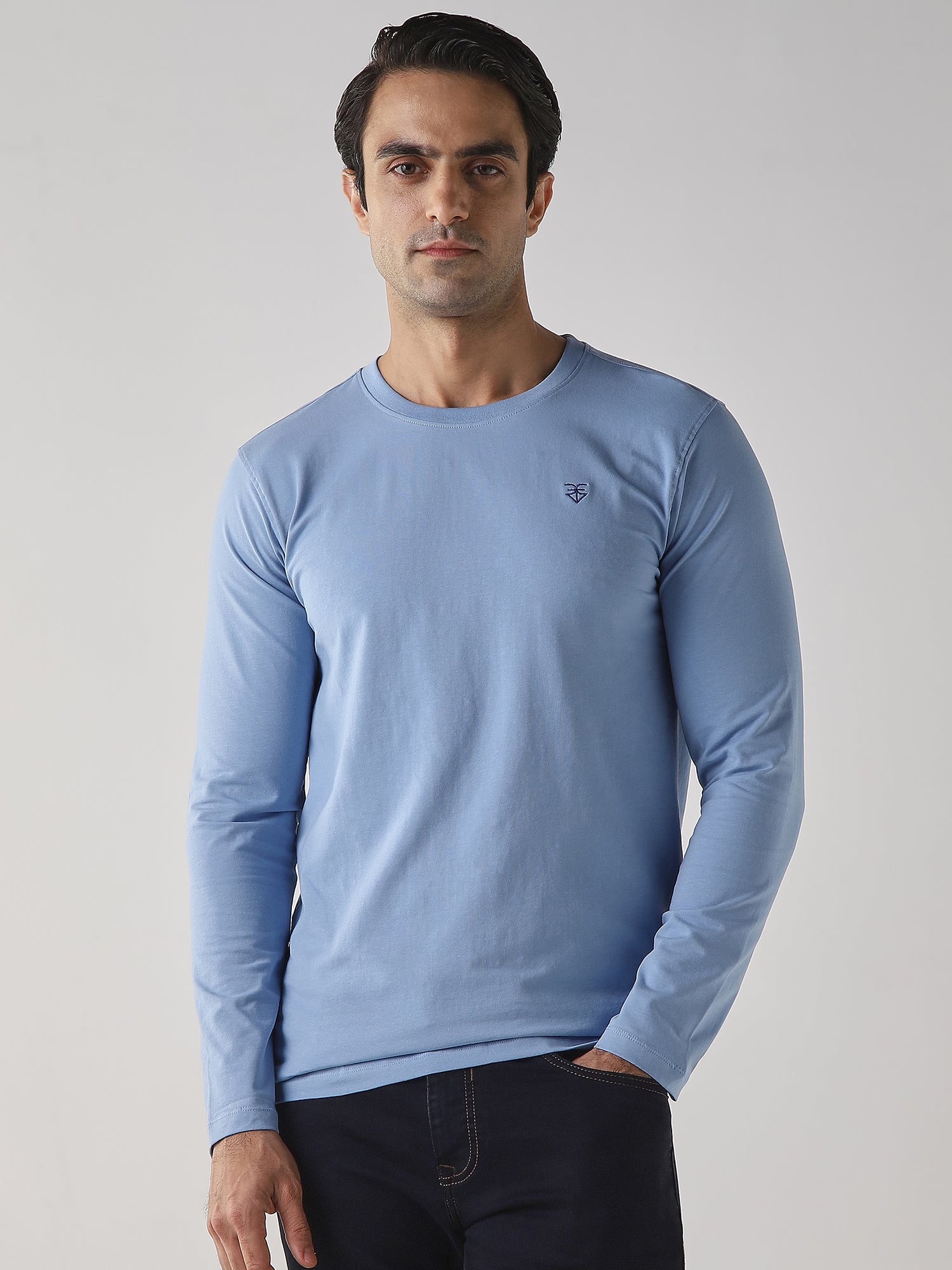 Air force Solid Cotton Lycra Slim Fit Formal Full Sleeve Shirt