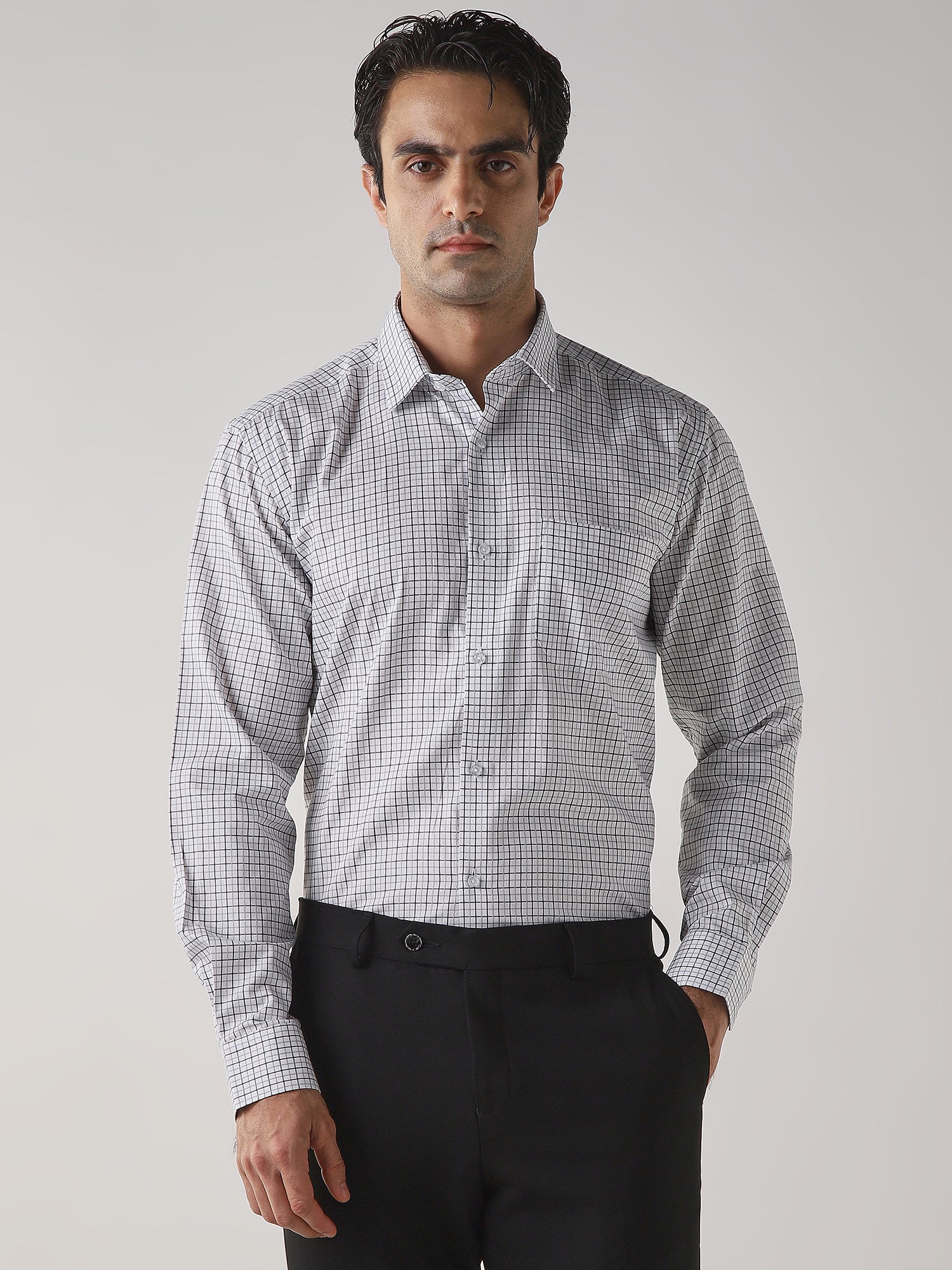 Shirts - White/Grey | Classic Formalwear