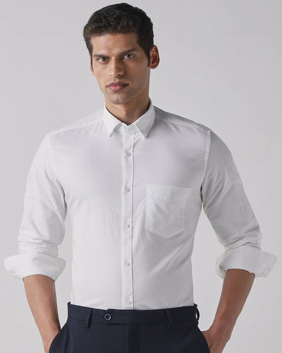 White 100% Cotton Regular Fit Shirt