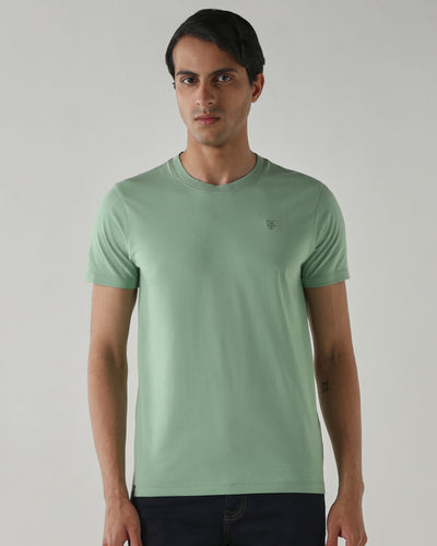 Men Regular Fit T-Shirt Fair Green