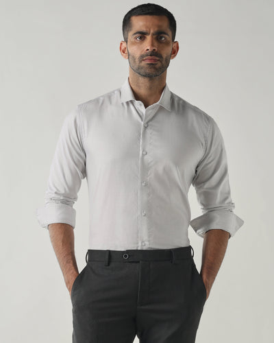 Lt Grey Slim Fit Formal Essential Shirts