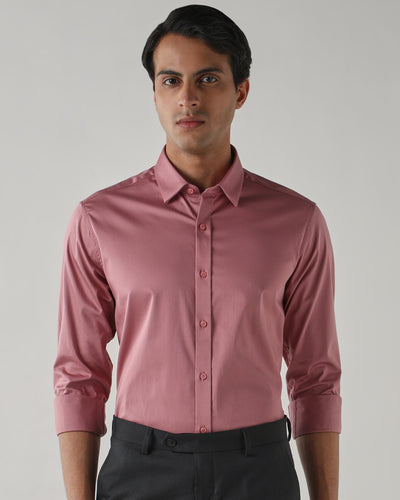 Men's cotton stretch Plain Slim Fit Full Sleeve Formal Shirt - Purple