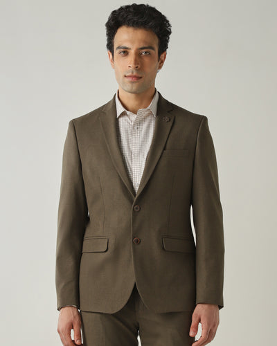 Blazer Khaki Tailor Fit Polyviscose