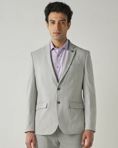 Blazer Lt Grey Tailor Fit Polyviscose