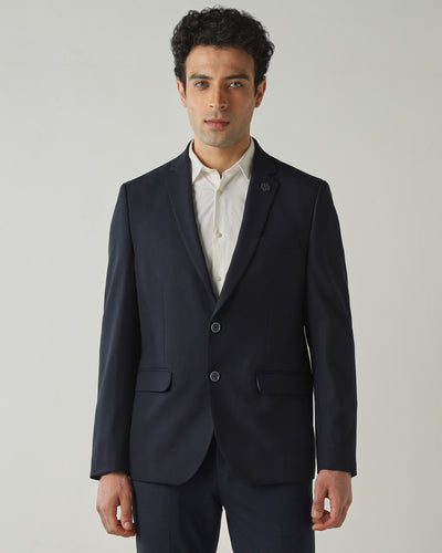 Blazer Navy Regular Fit Polyviscose
