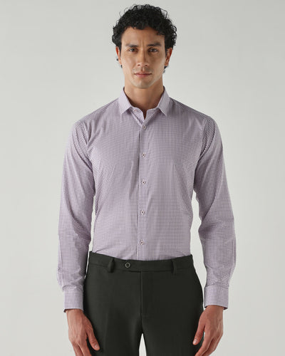 Men's Pure Cotton 60 poplin Slim Fit Full Sleeve Formal Shirt - Purple