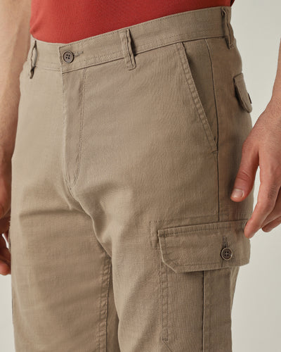 Cargo Short Khaki Regular Fit 100% Cotton