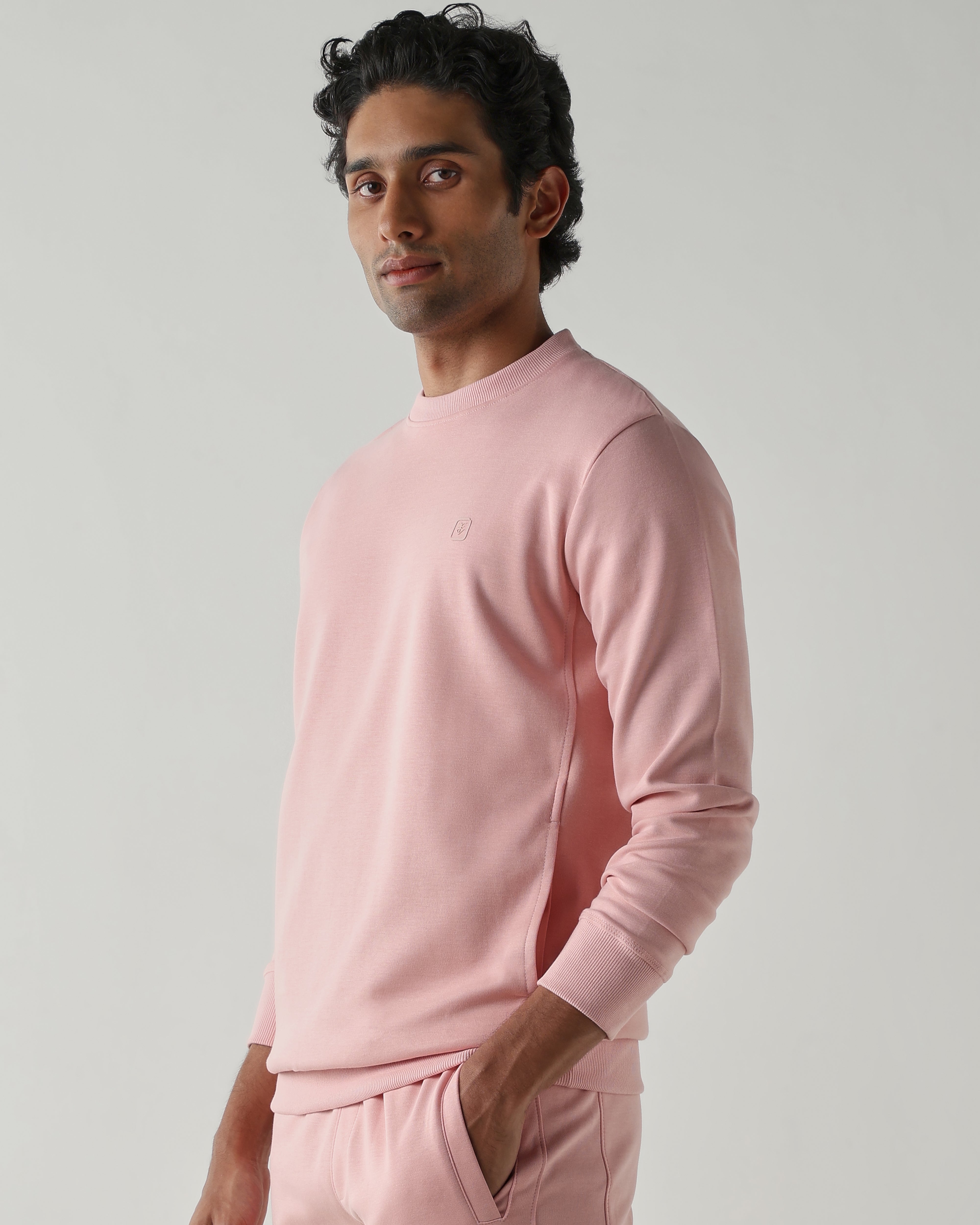 Round Neck Full sleeve Sweatshirts – Sliver Pink