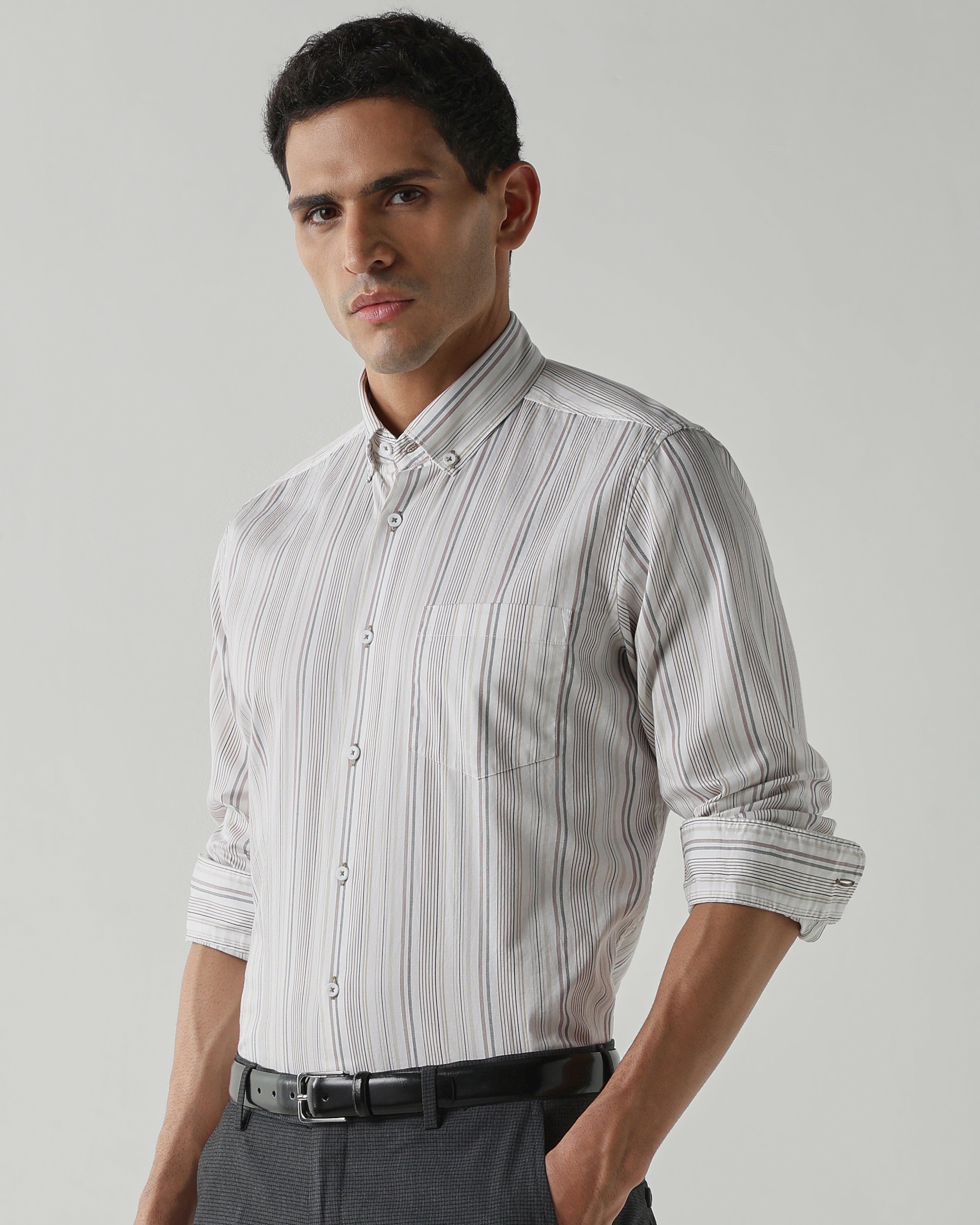Black/Maroon Pure Cotton Shirts for Men | Slim Fit Luxury Wear