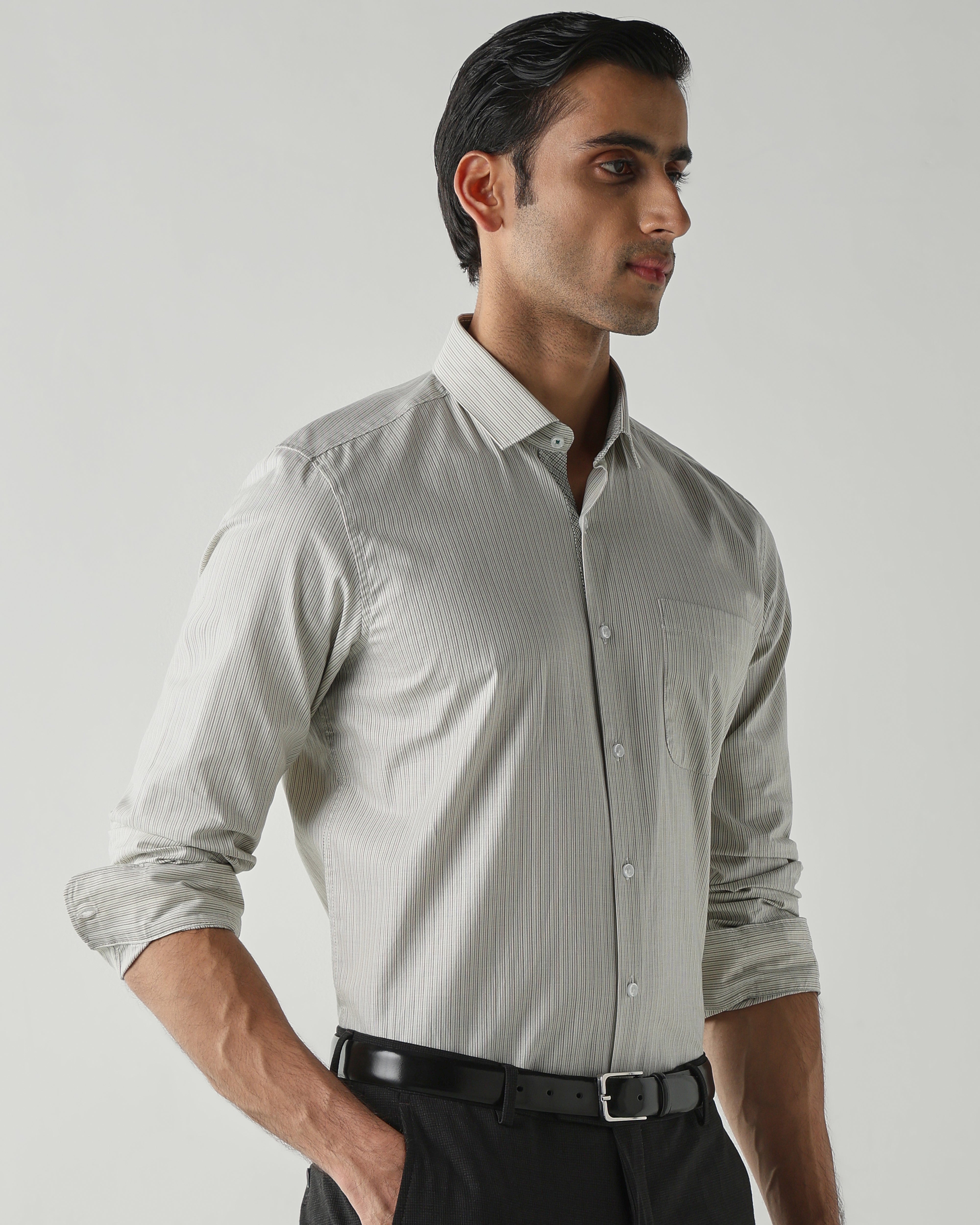 Green Pure Cotton Shirts for Men | Slim Fit Luxury Wear