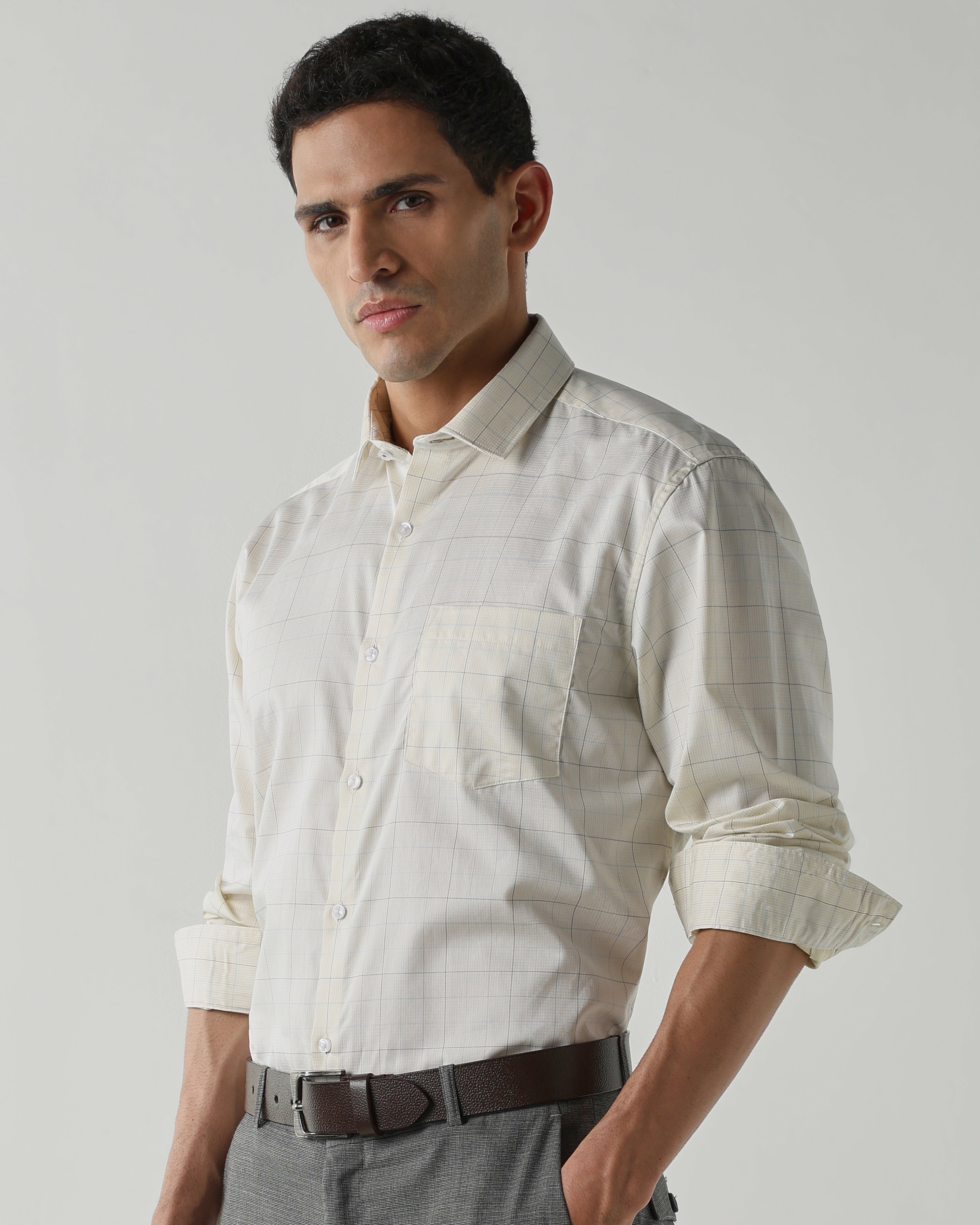 Fawn Pure Cotton Shirts for Men | Slim Fit Luxury Wear