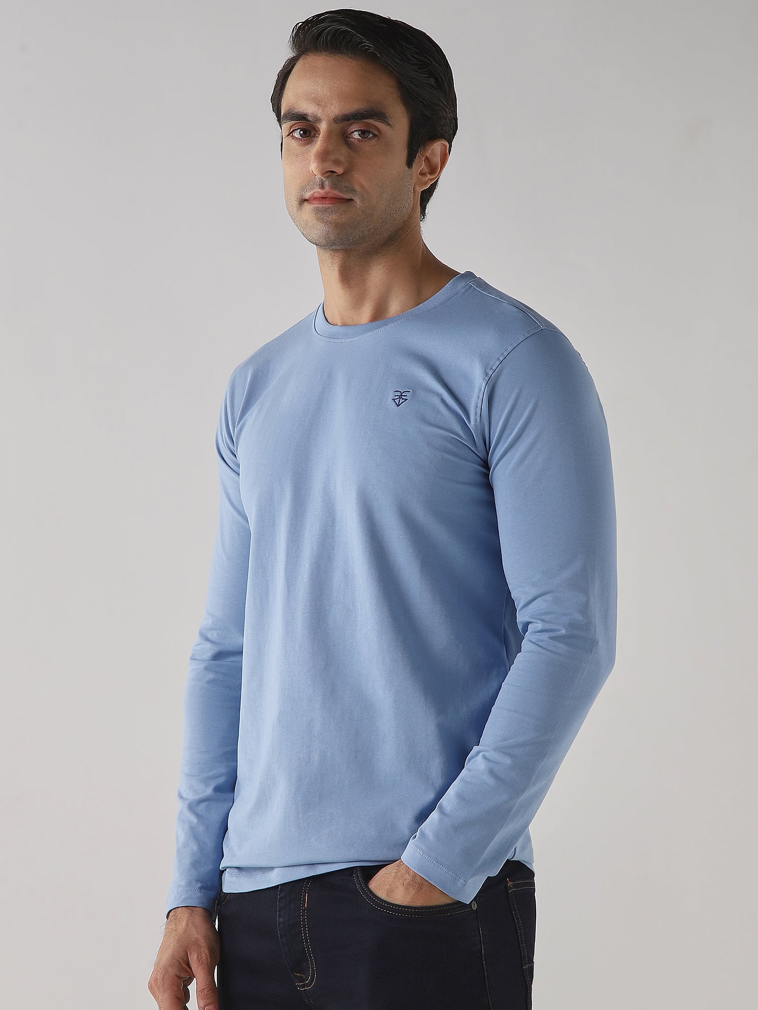 Air force Solid Cotton Lycra Slim Fit Formal Full Sleeve Shirt