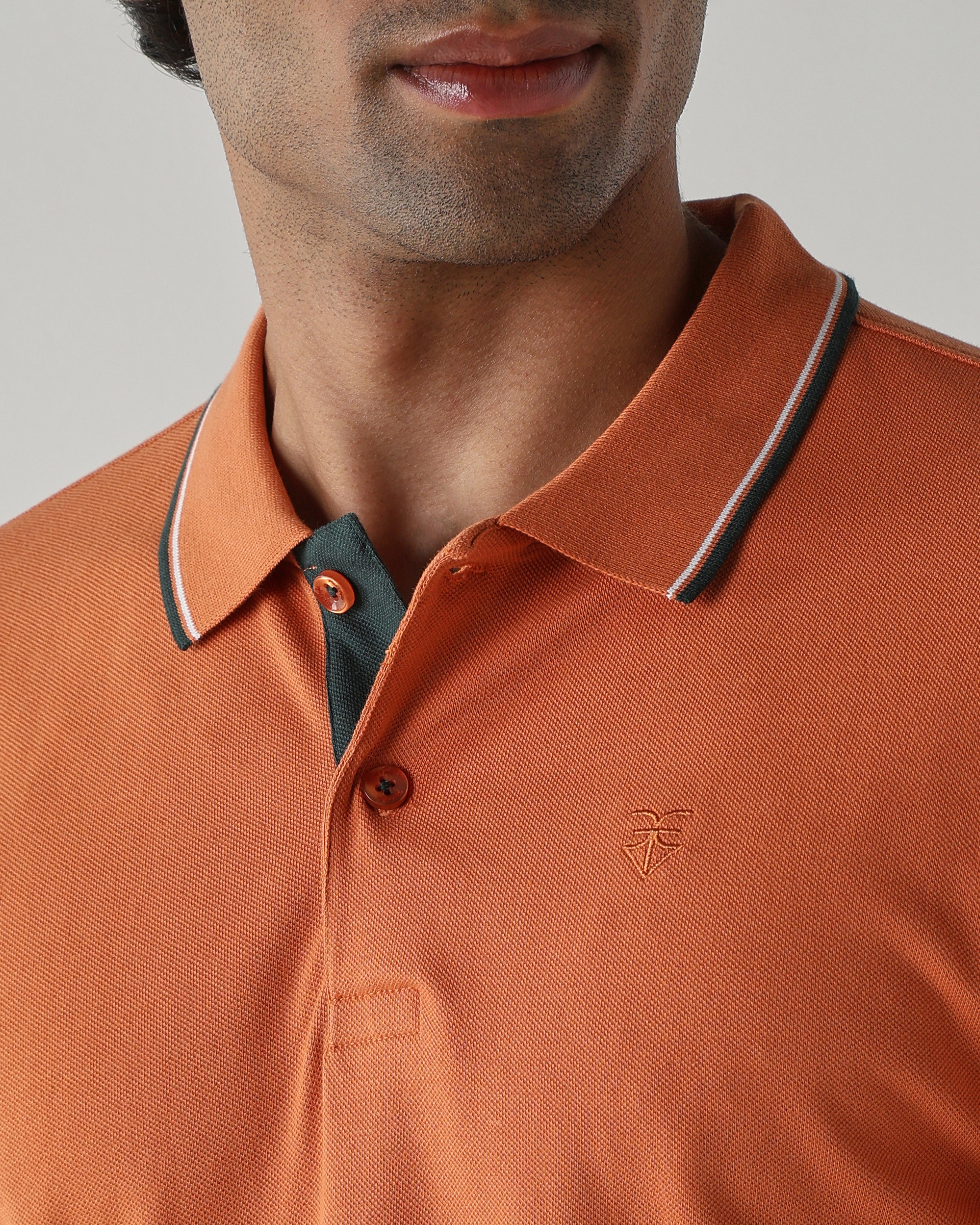 Topwear Premium Pique Knit Fabric T-Shirts – Apricot