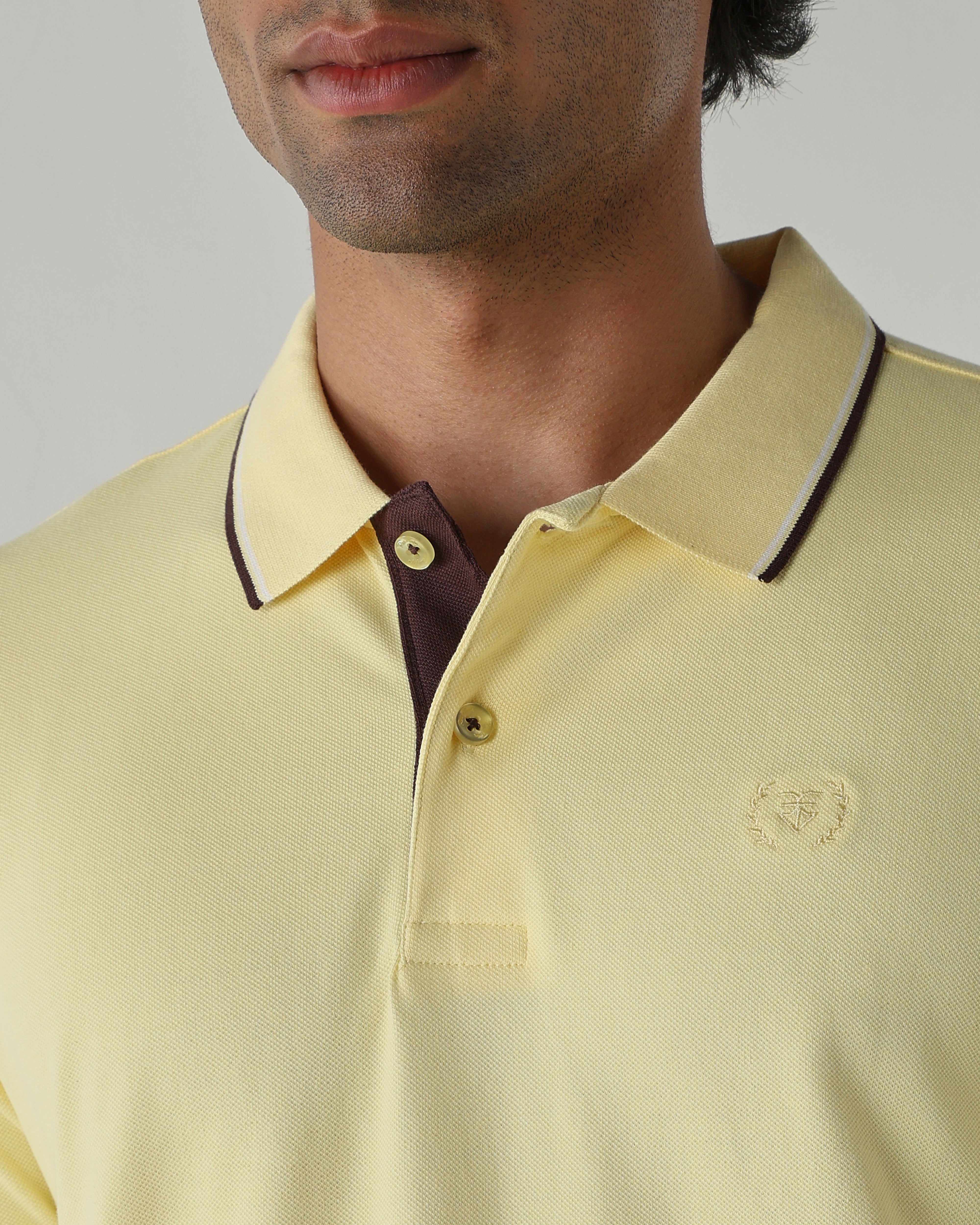 Topwear Premium Pique Knit Fabric T-Shirts – Light Yellow