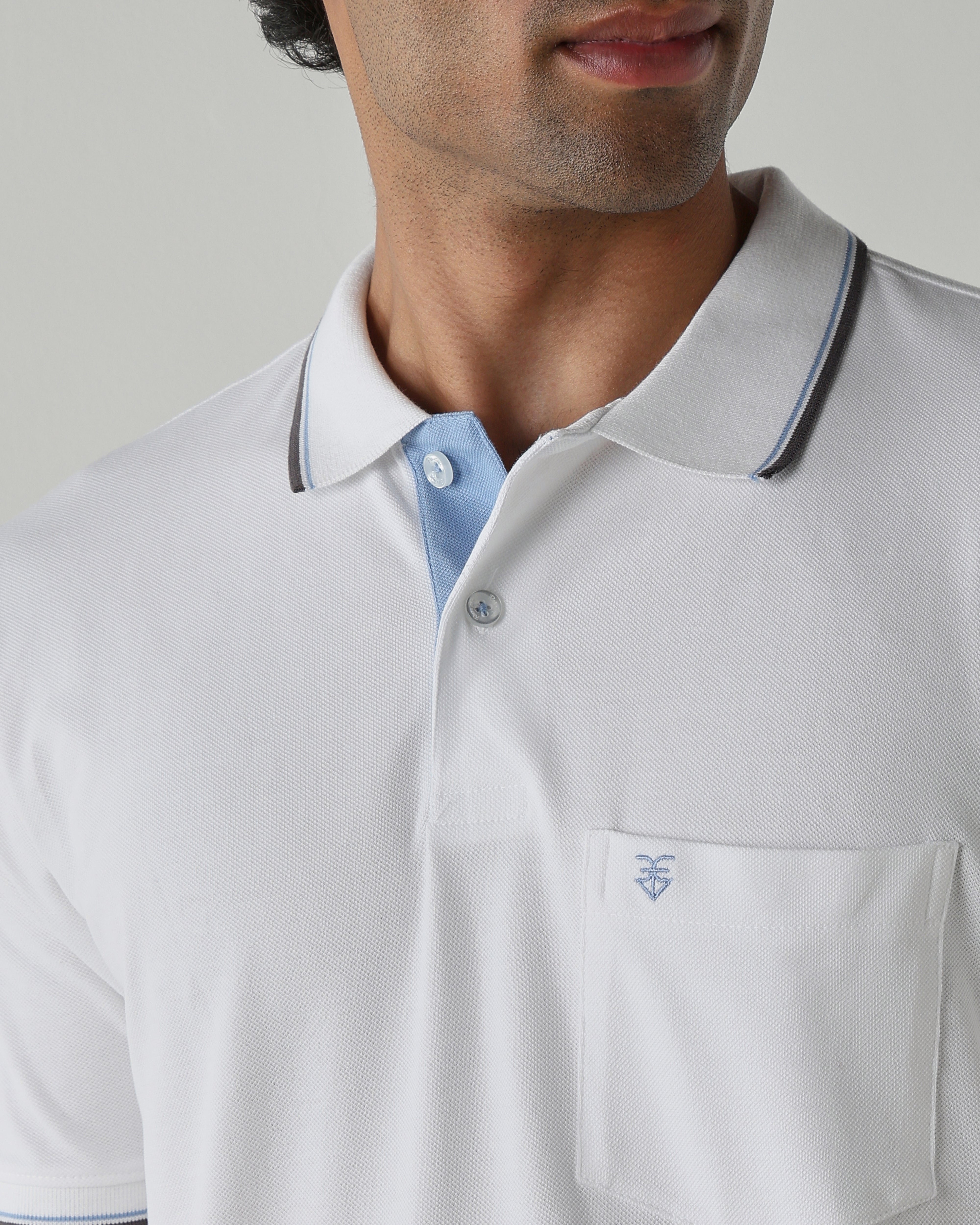 Topwear Premium Pique Knit Fabric T-Shirts – White