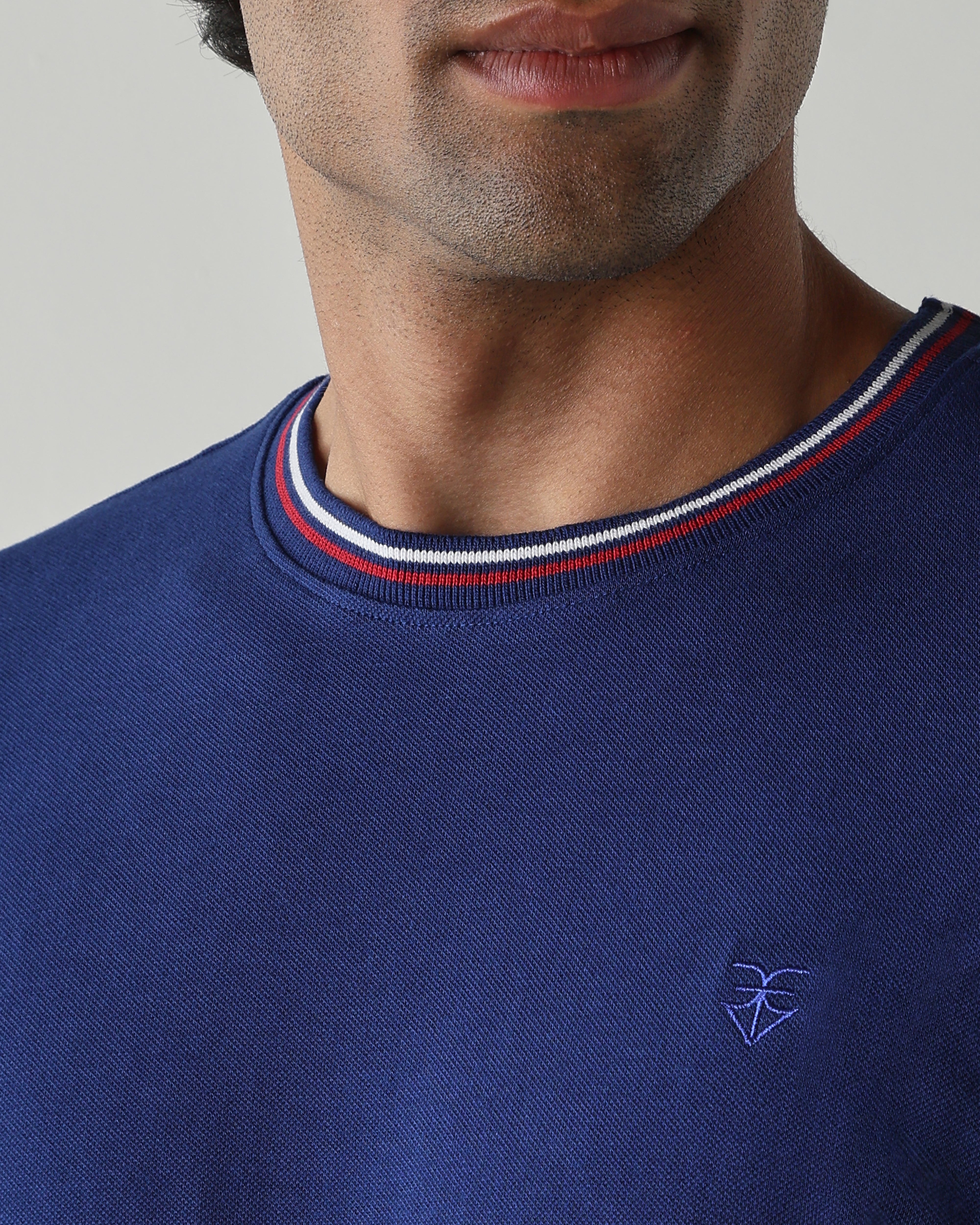 Topwear Premium Pique Knit Fabric T-Shirts – Navy
