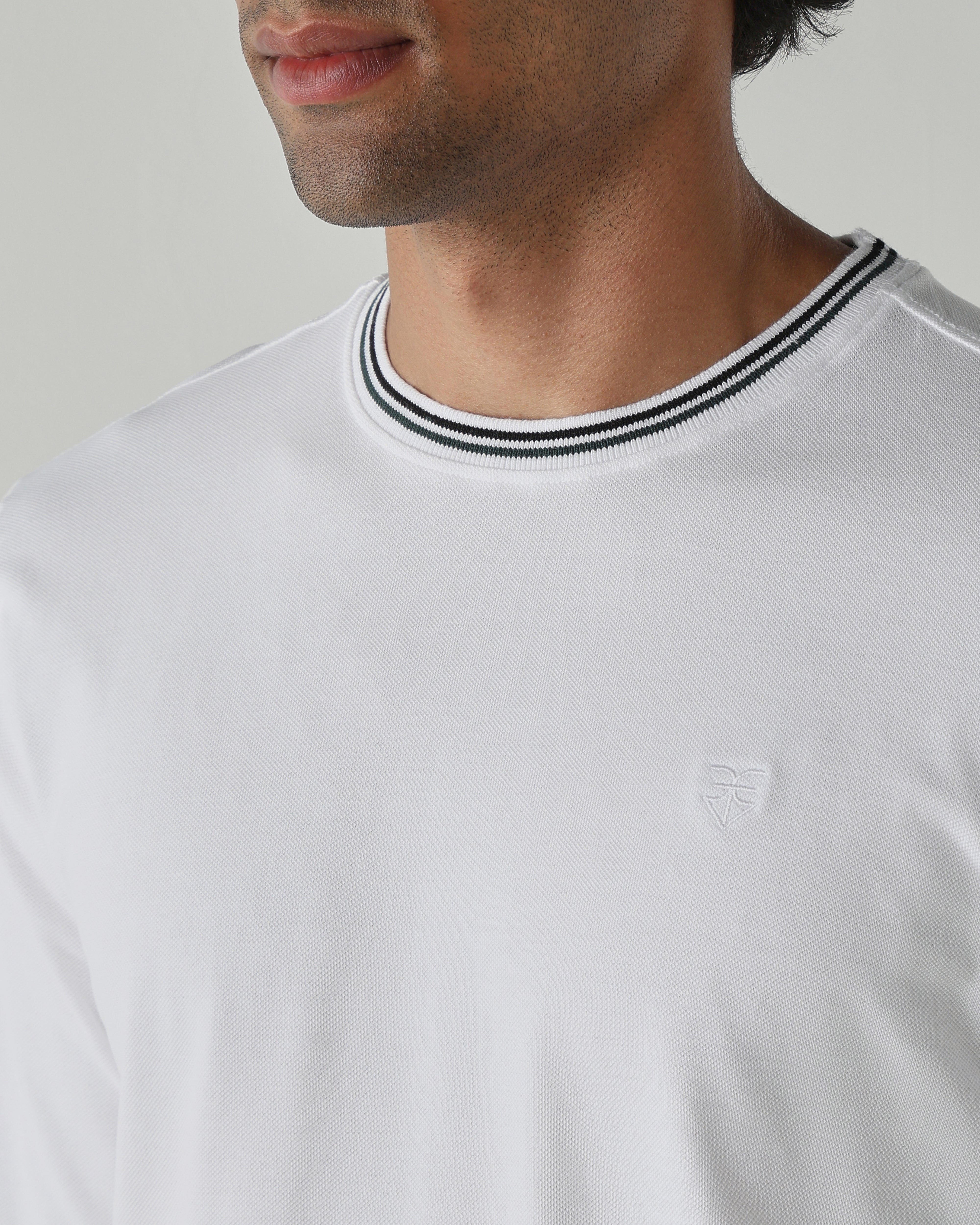 Topwear Premium Pique Knit Fabric T-Shirts – White