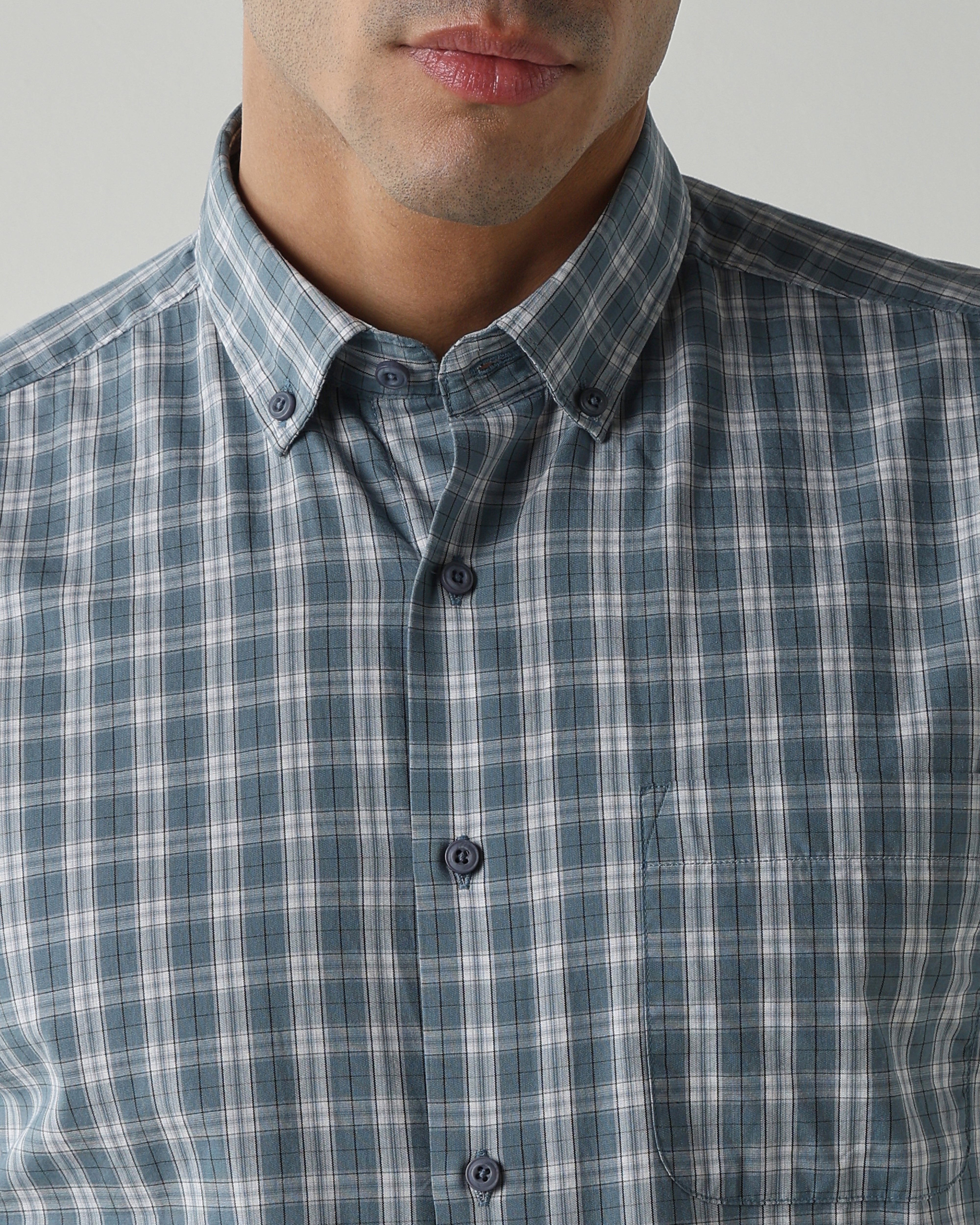 Teal Pure Cotton Shirts for Men | Slim Fit Luxury Wear