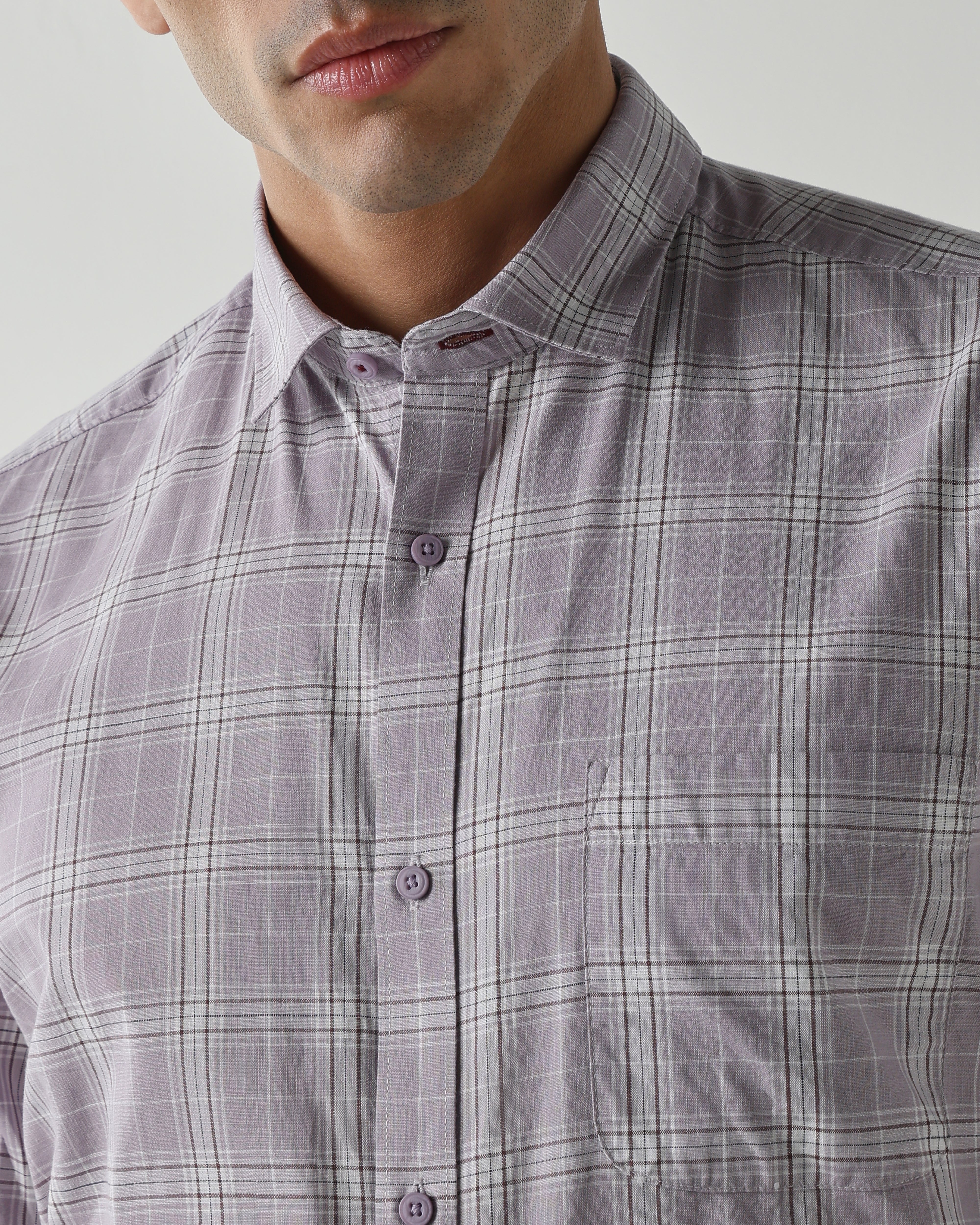 Lilac Pure Cotton Shirts for Men | Regular Fit Luxury Wear