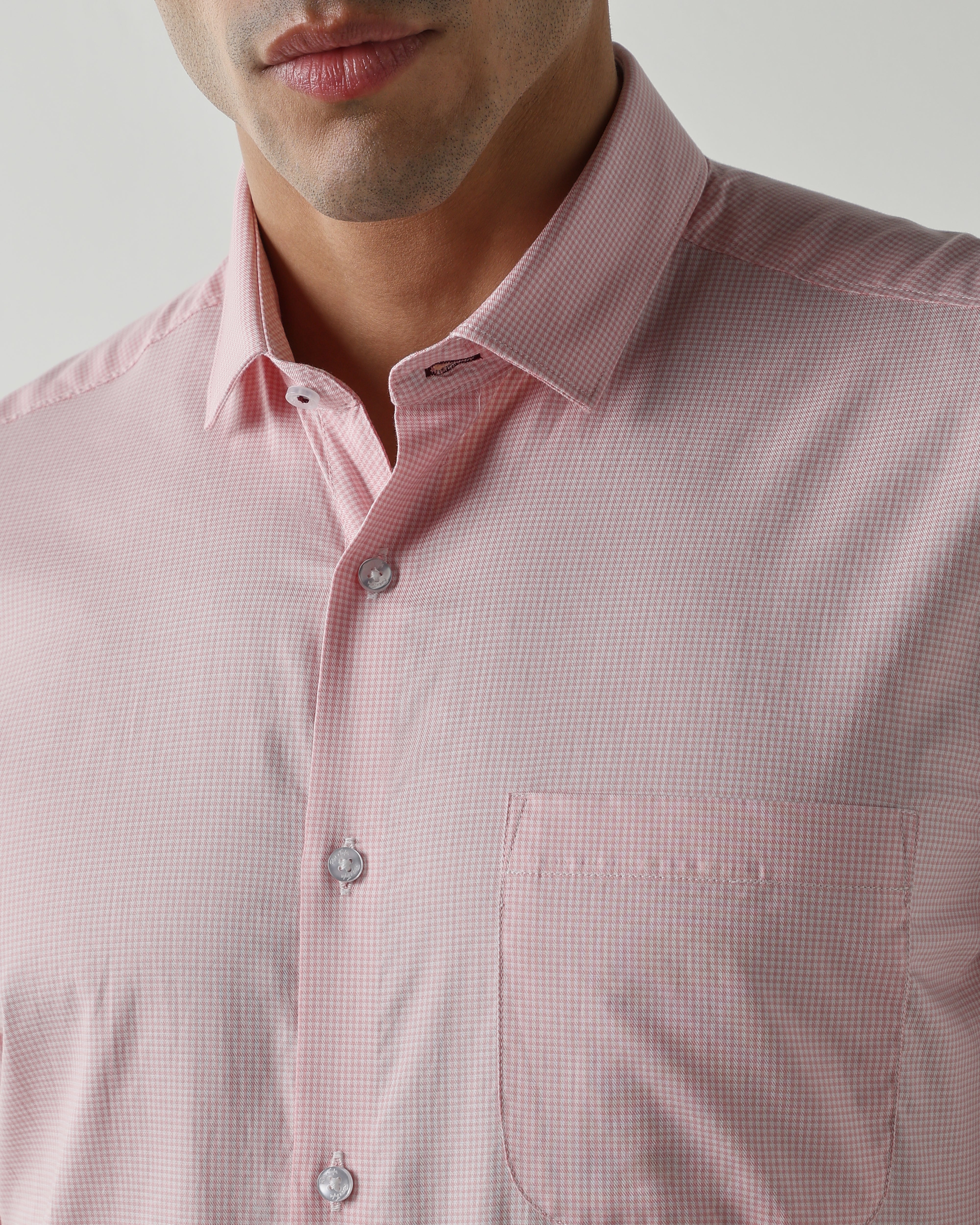 Pink Pure Cotton Shirts for Men | Slim Fit Luxury Wear