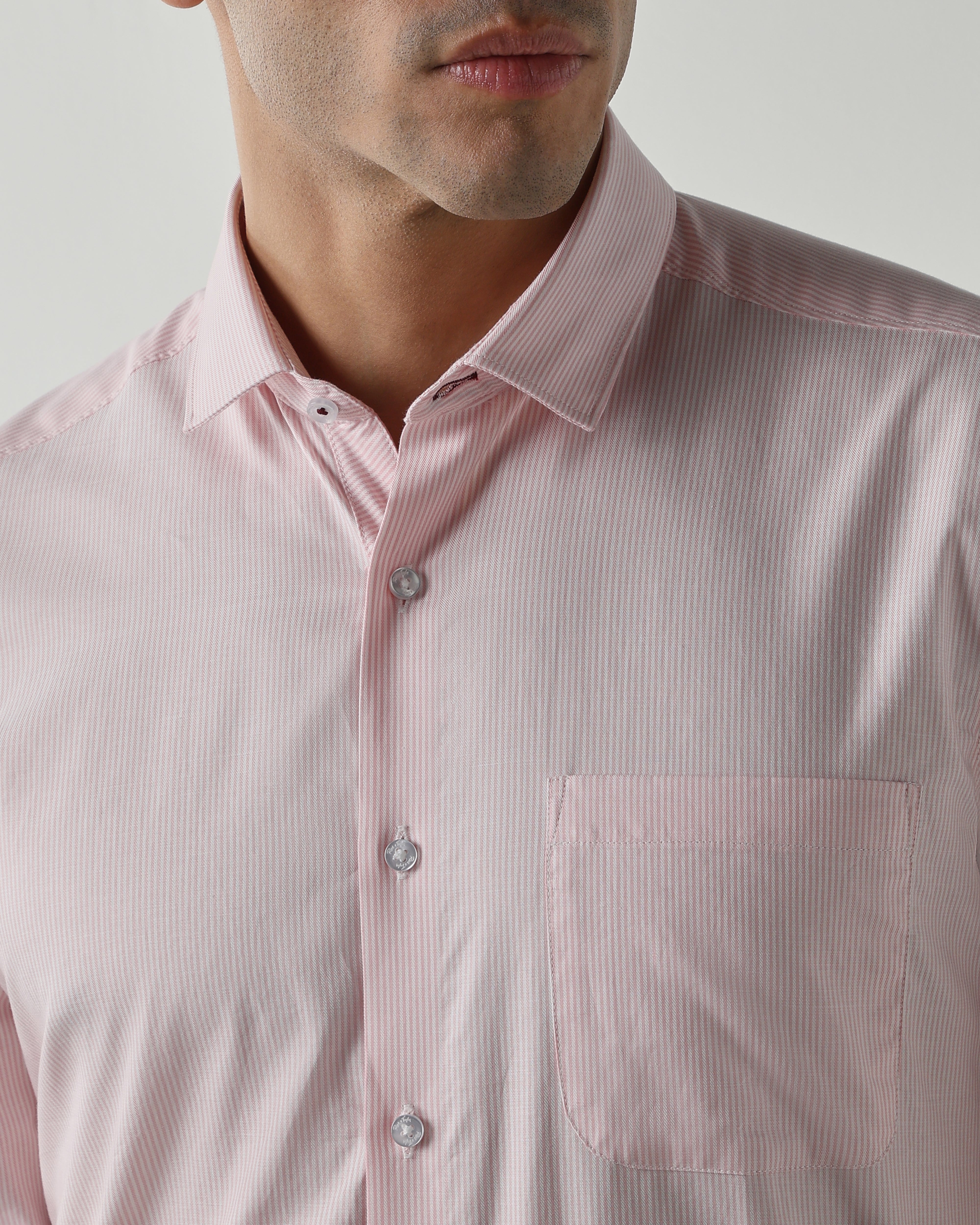 Pink Pure Cotton Shirts for Men | Slim Fit Luxury Wear