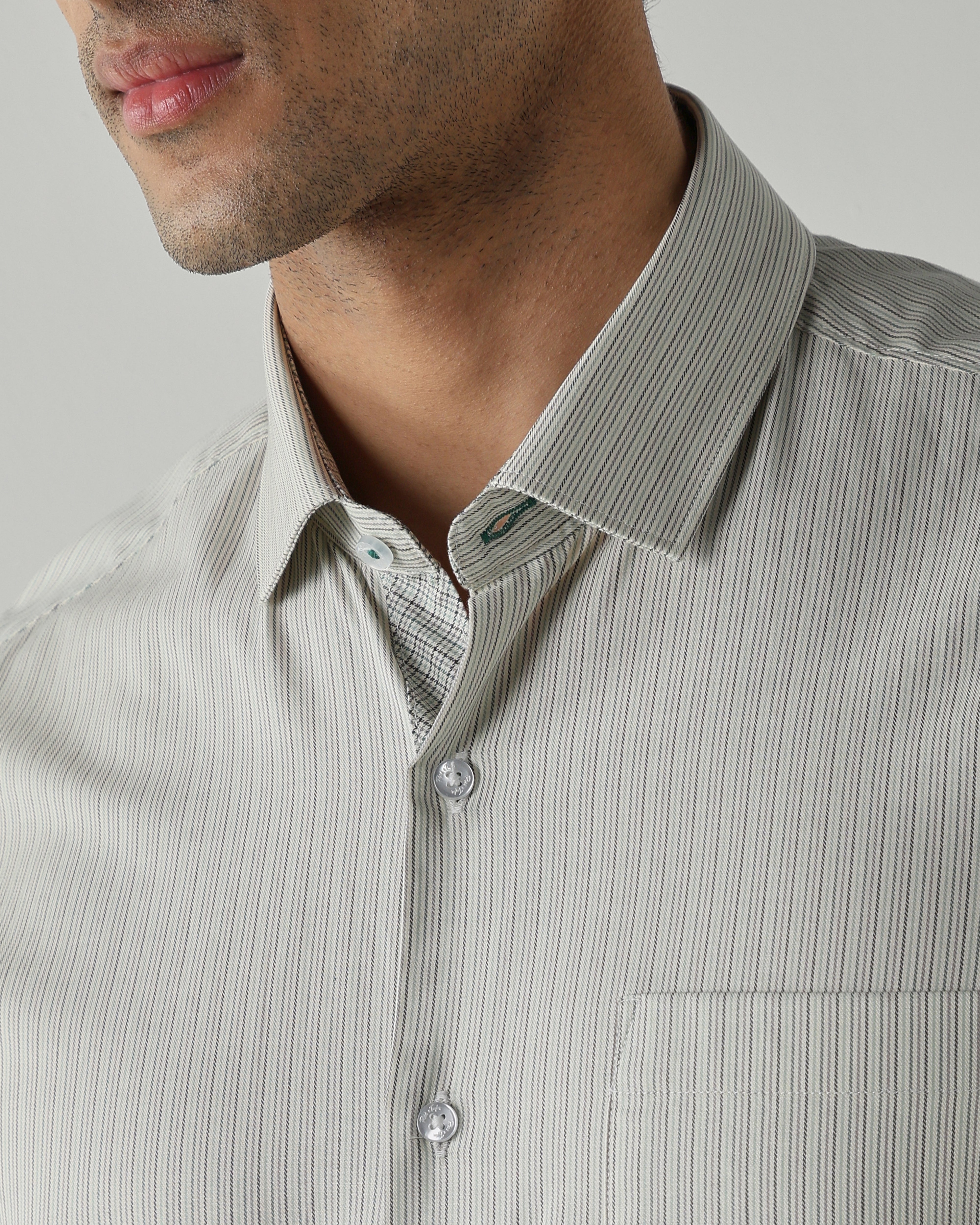 Green Pure Cotton Shirts for Men | Slim Fit Luxury Wear