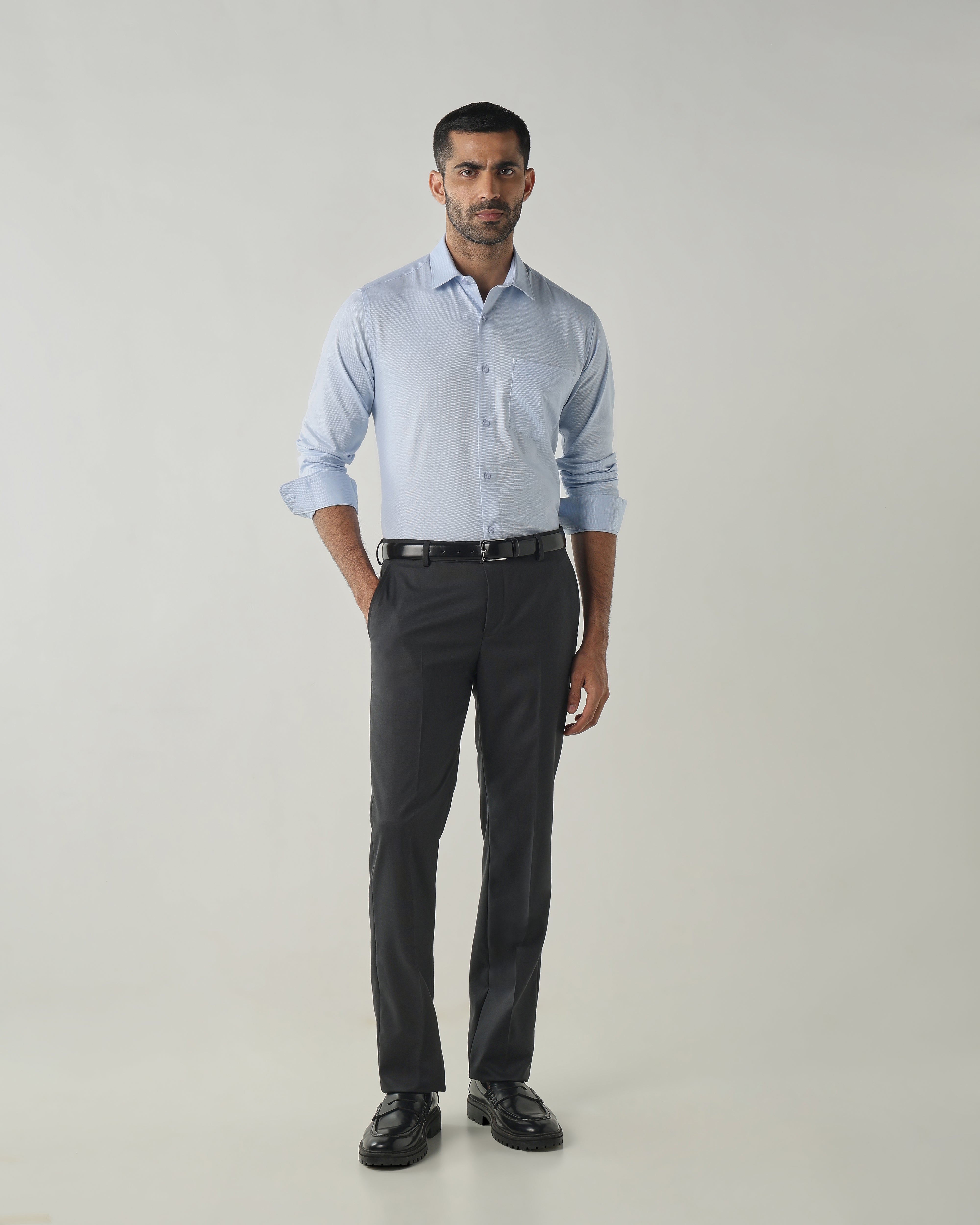 Dk Grey Regular Fit Fashion Formal Trousers