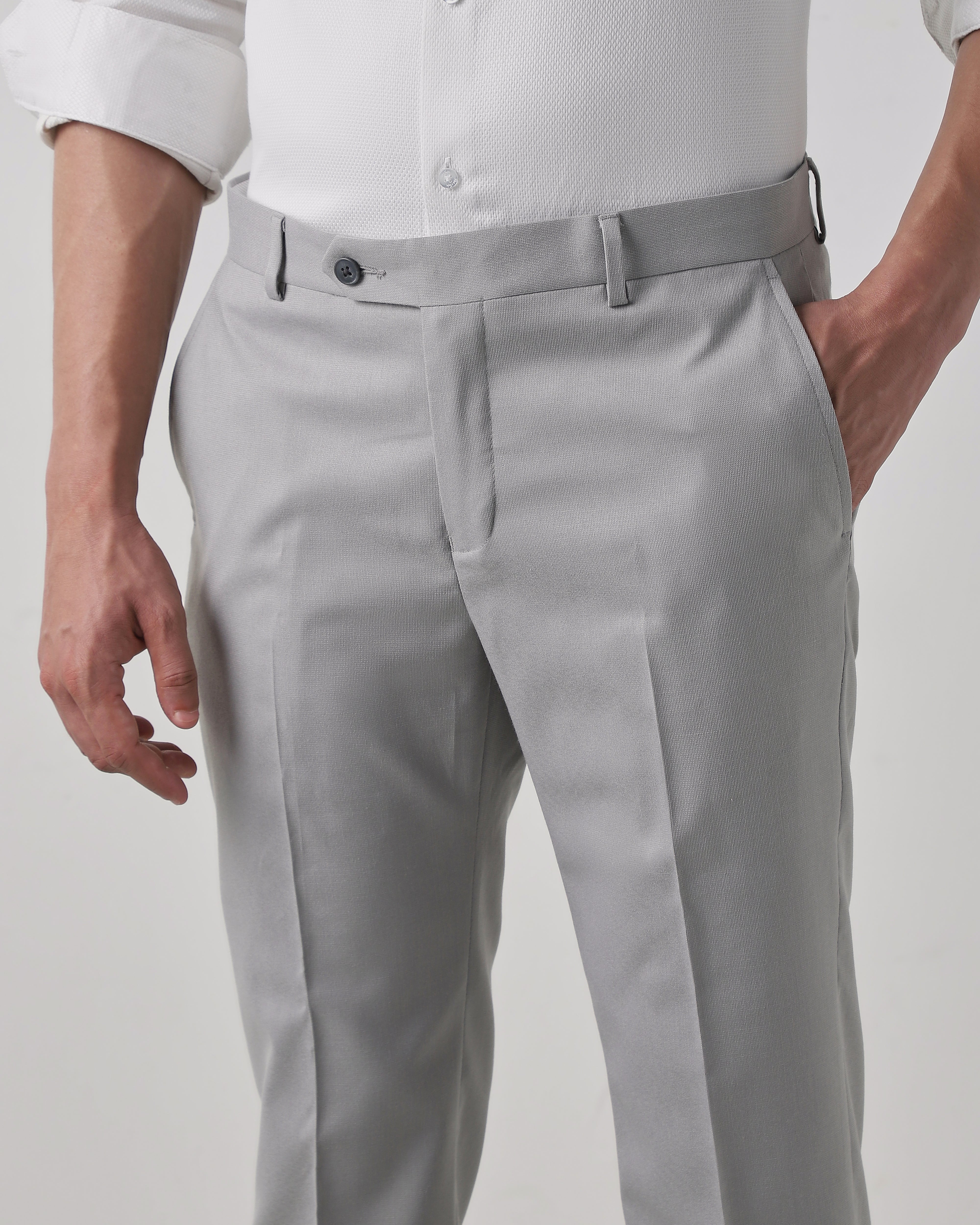Lt Grey Regular Fit Trouser