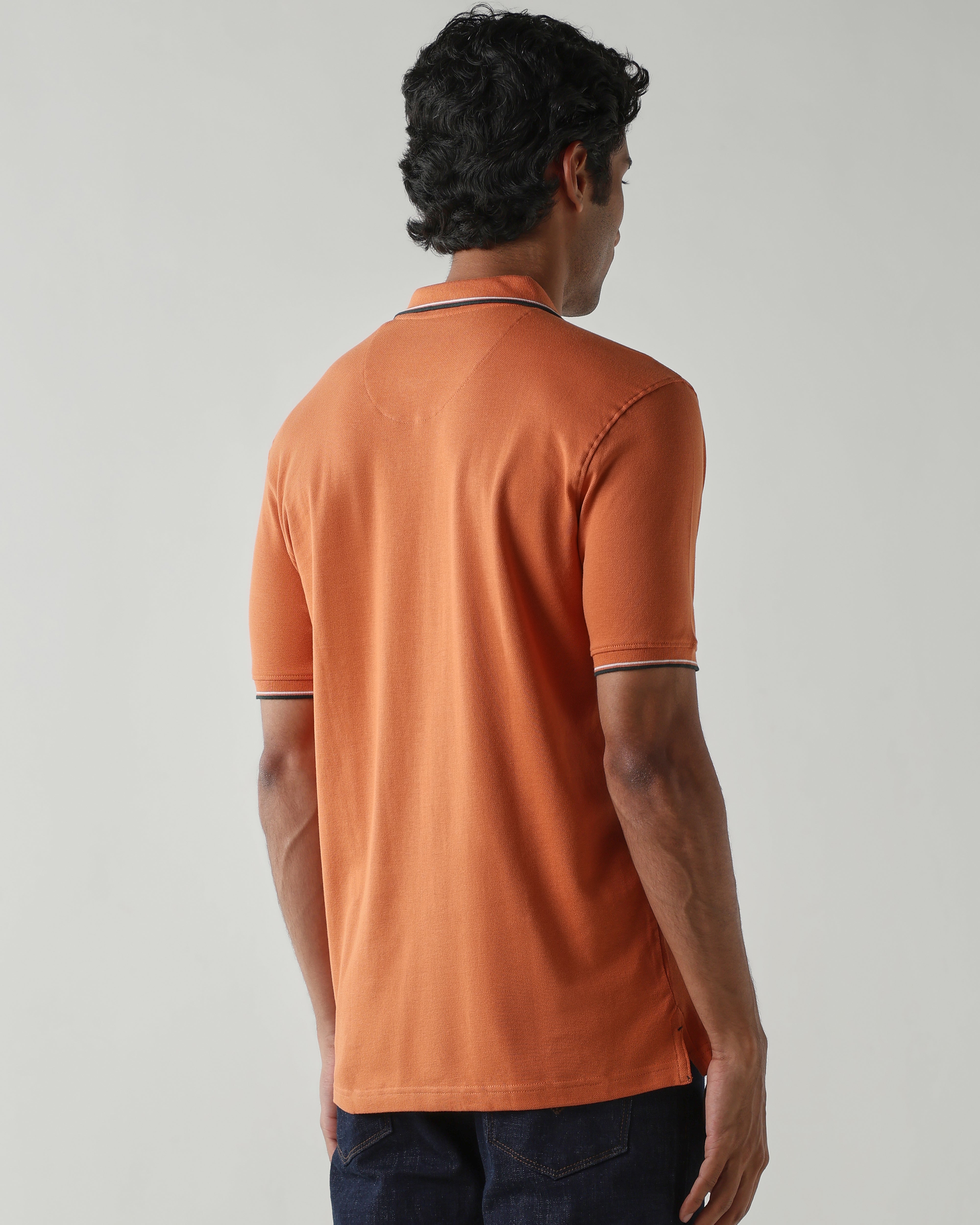 Topwear Premium Pique Knit Fabric T-Shirts – Apricot