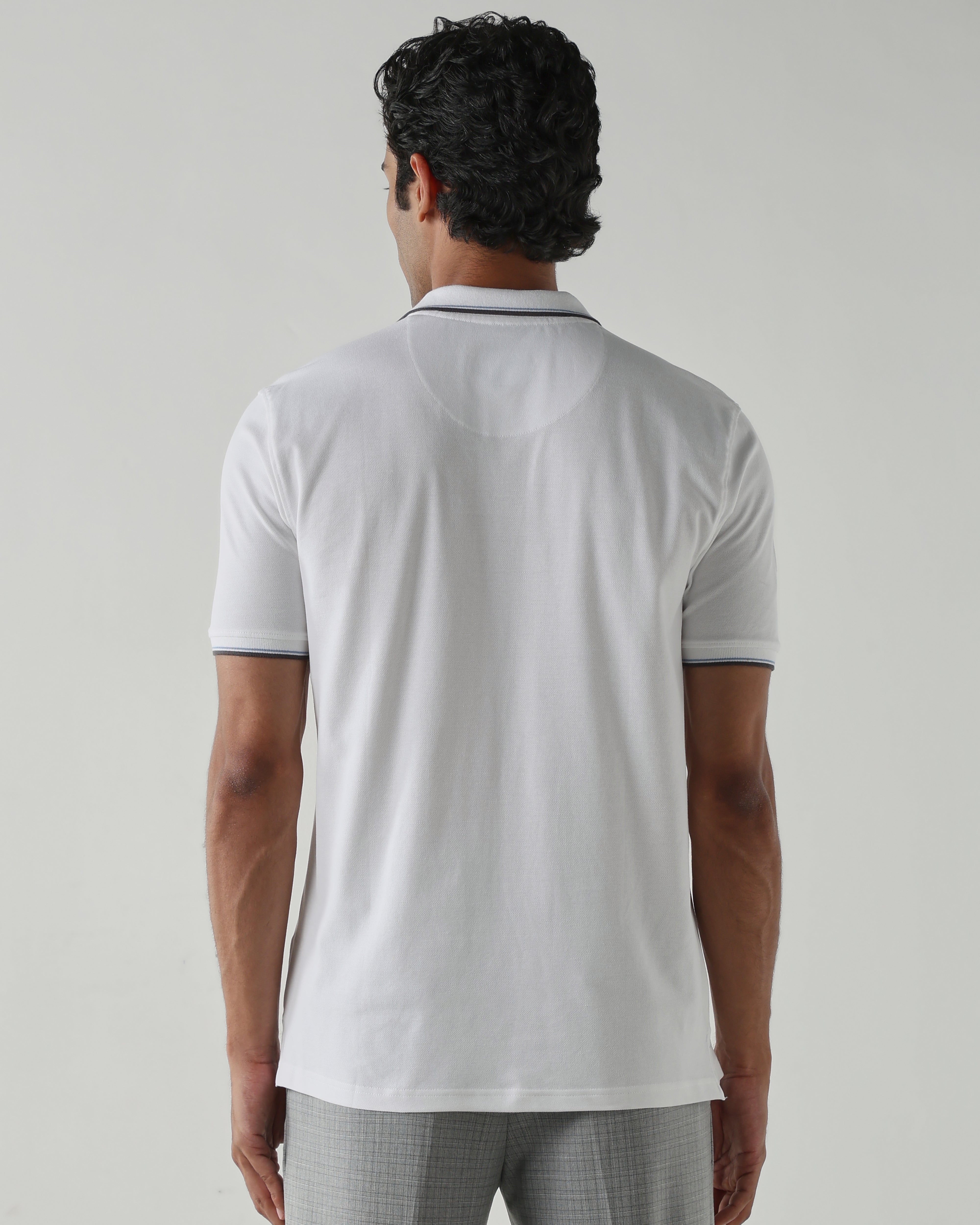 Topwear Premium Pique Knit Fabric T-Shirts – White