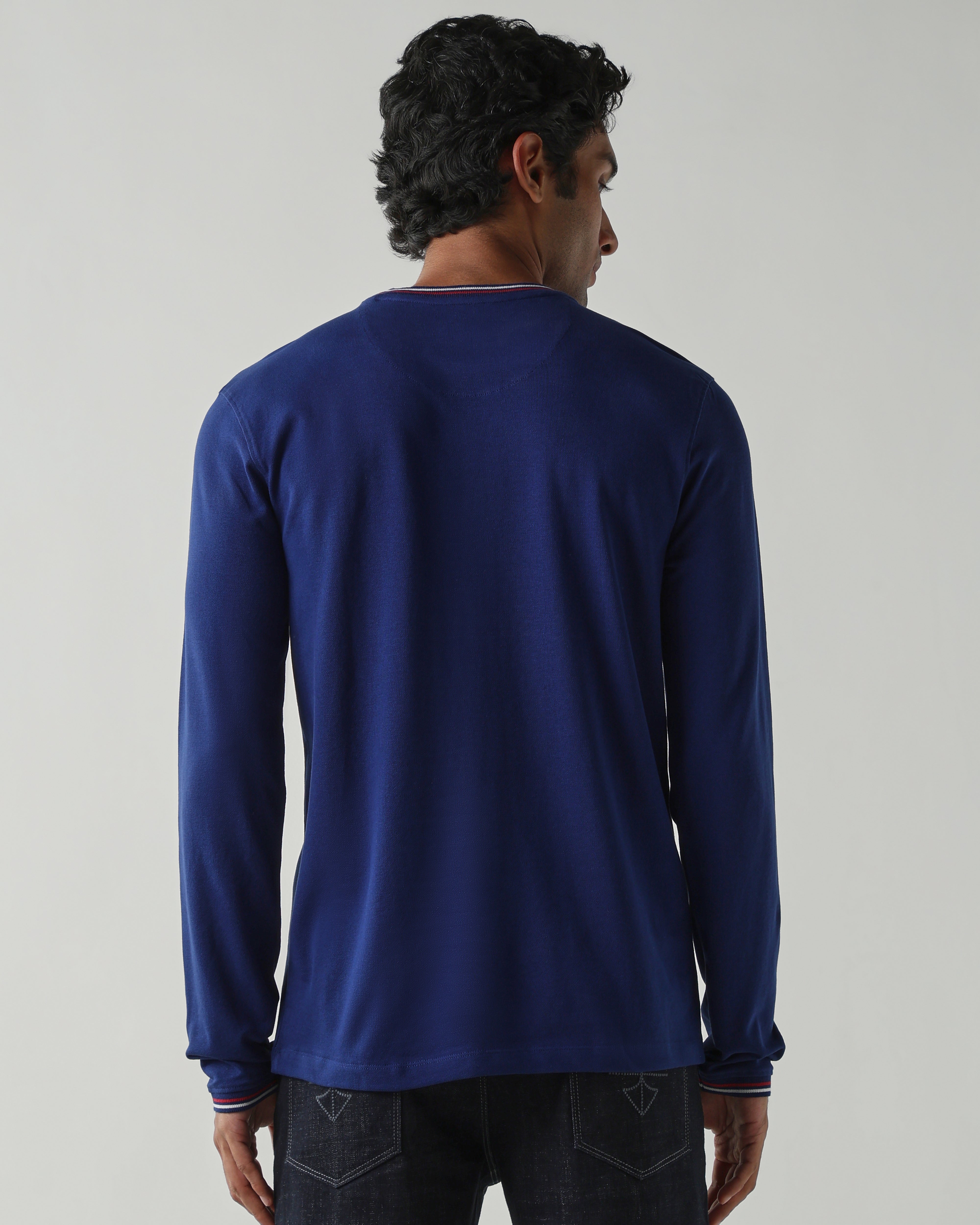 Topwear Premium Pique Knit Fabric T-Shirts – Navy