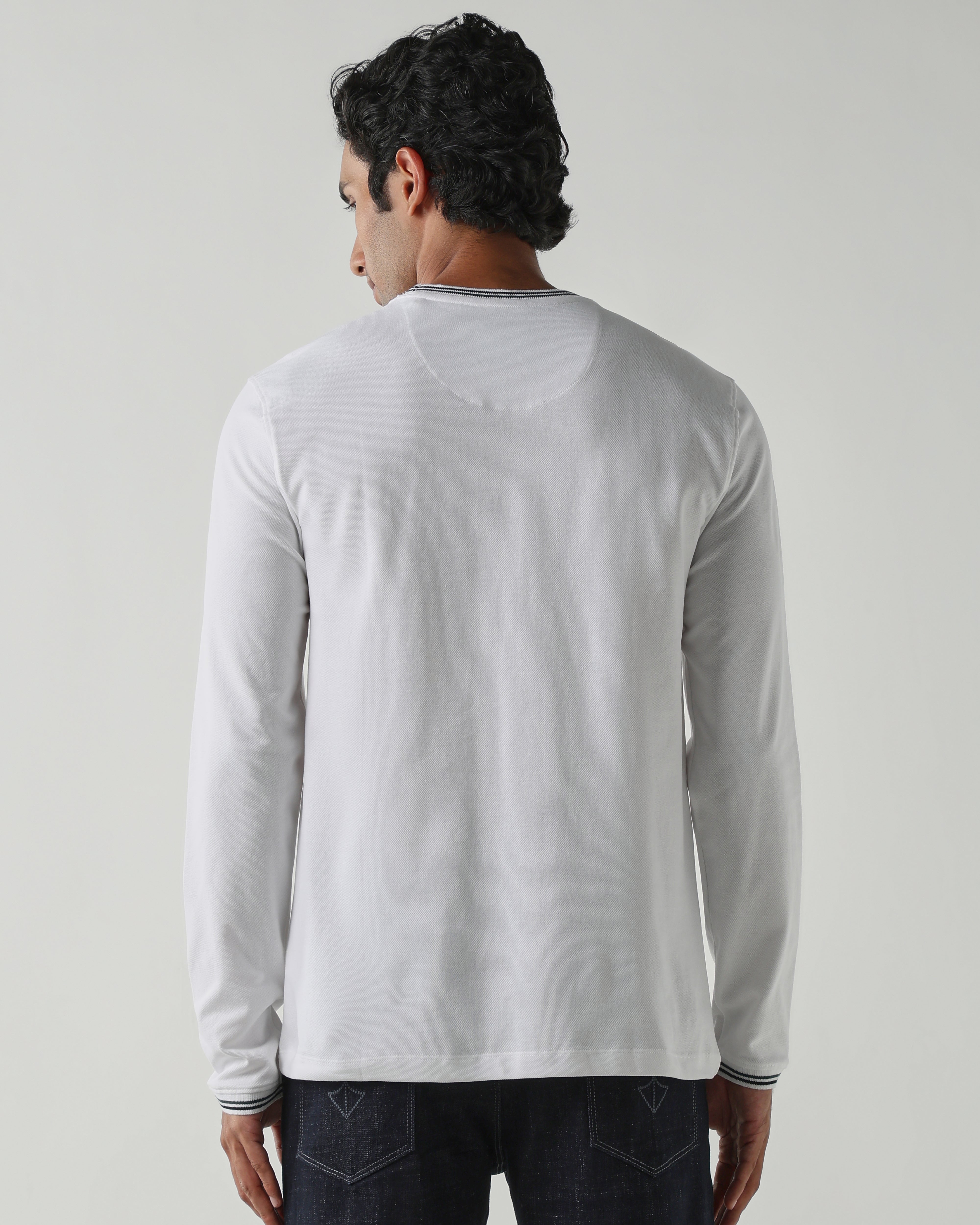 Topwear Premium Pique Knit Fabric T-Shirts – White