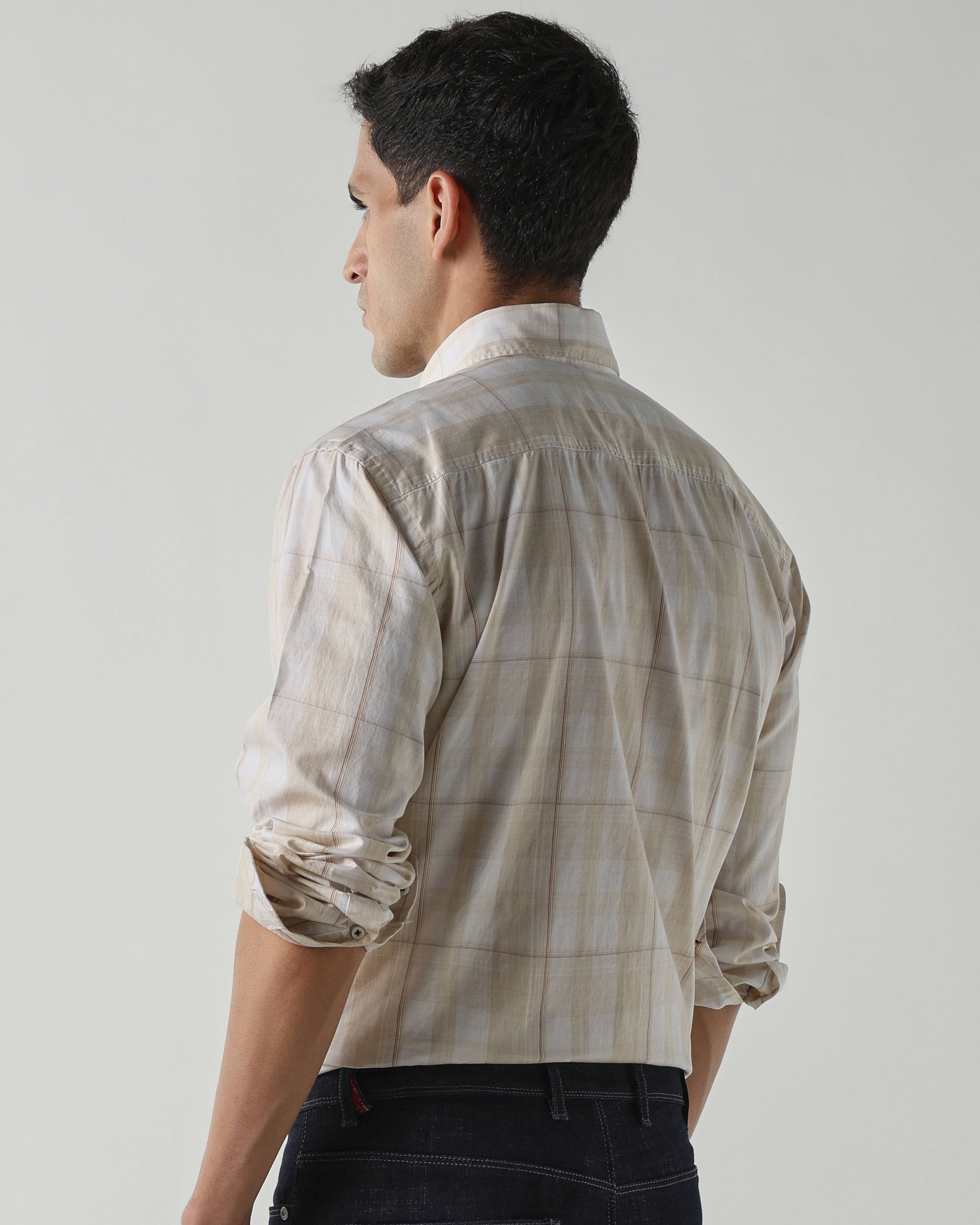Champagne Pure Cotton Shirts for Men | Regular Fit Luxury Wear