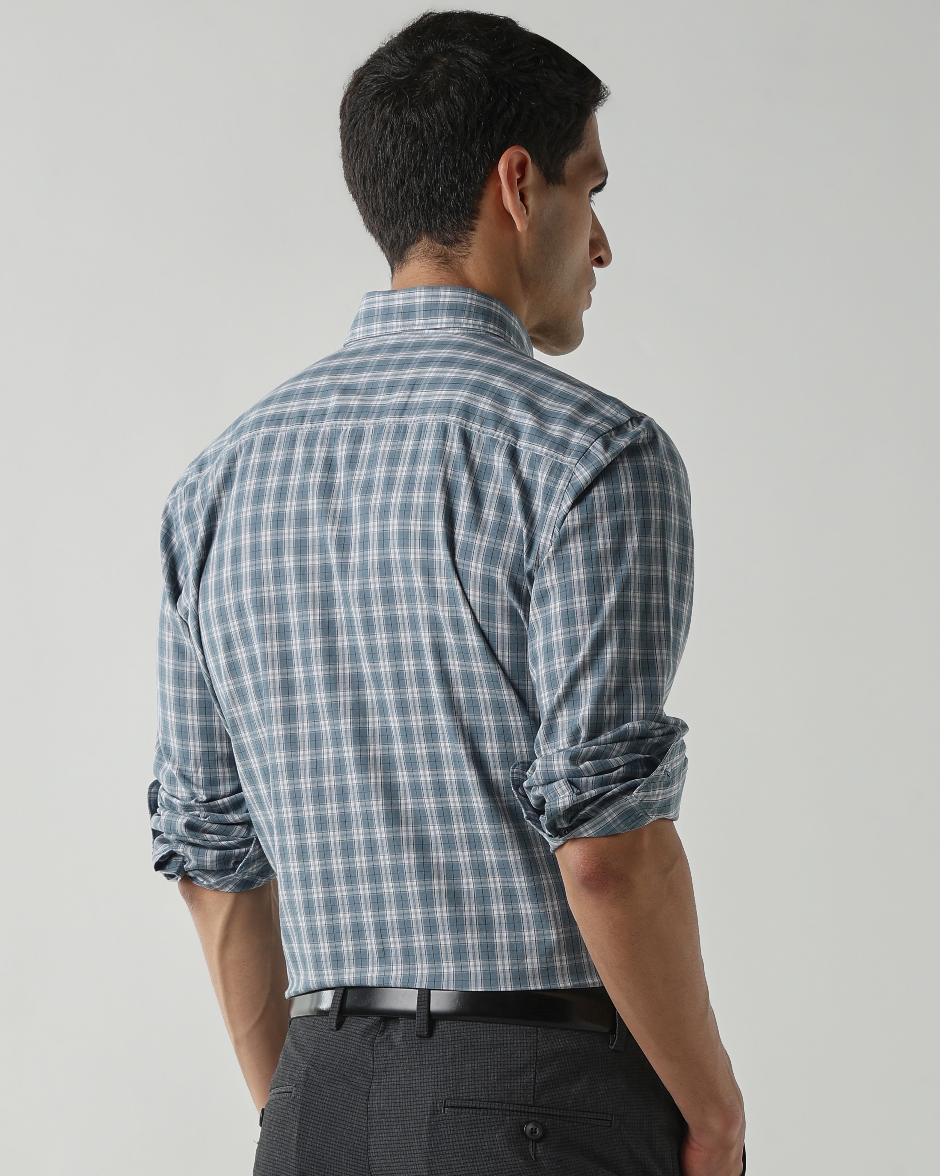 Teal Pure Cotton Shirts for Men | Slim Fit Luxury Wear