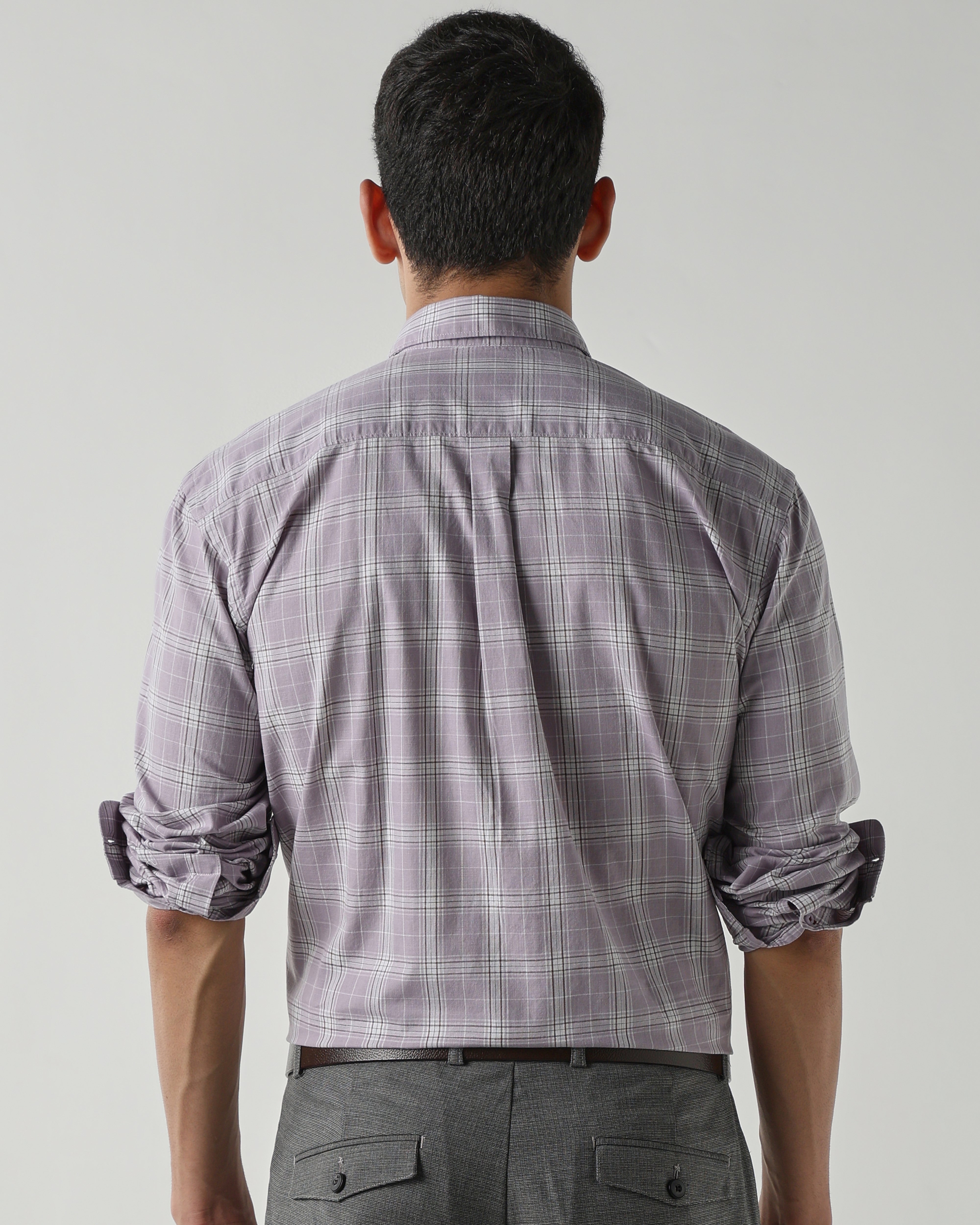 Lilac Pure Cotton Shirts for Men | Regular Fit Luxury Wear
