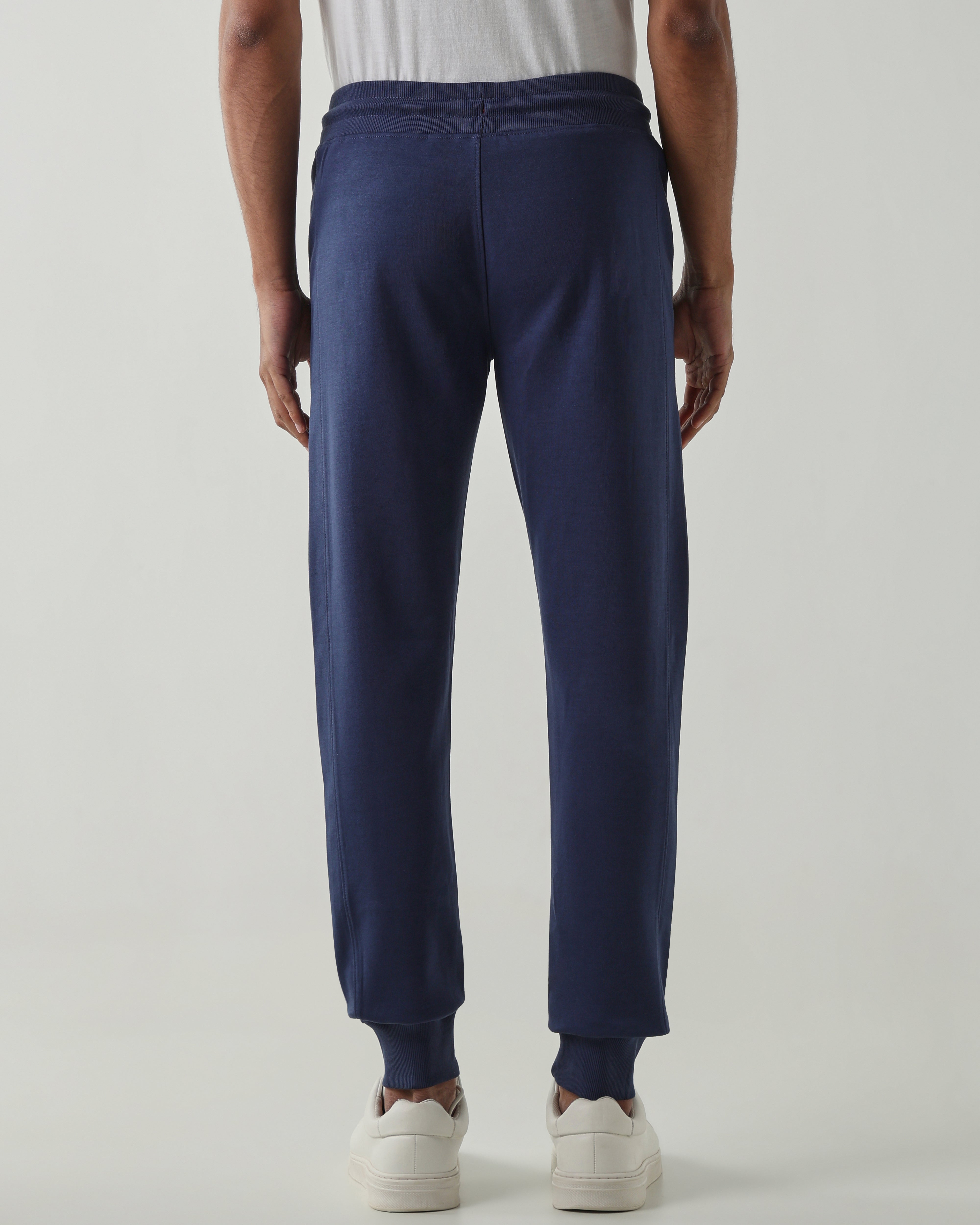 Rib at Waist and bottom Flat Front Joggers – Insignia Blue
