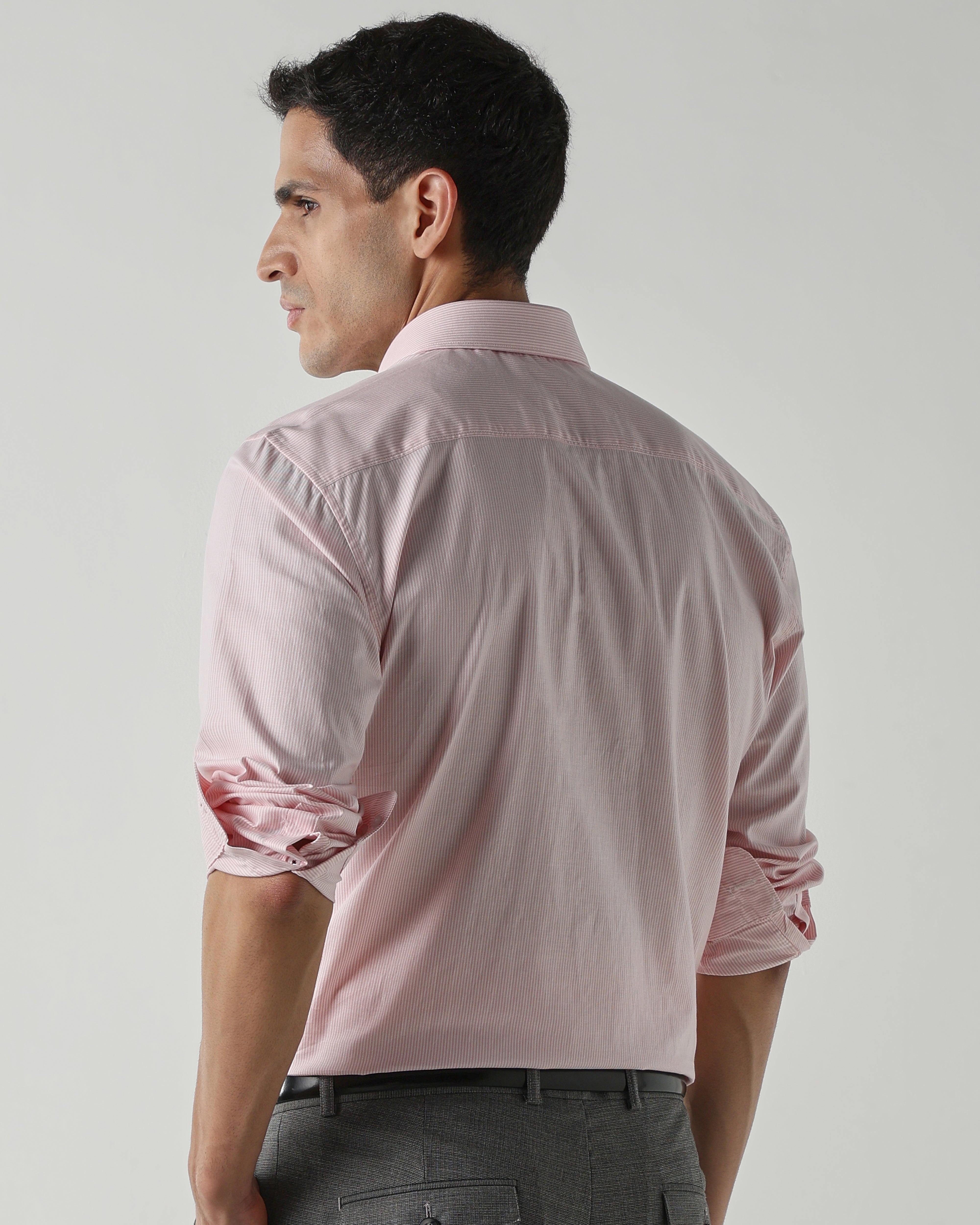 Pink Pure Cotton Shirts for Men | Slim Fit Luxury Wear