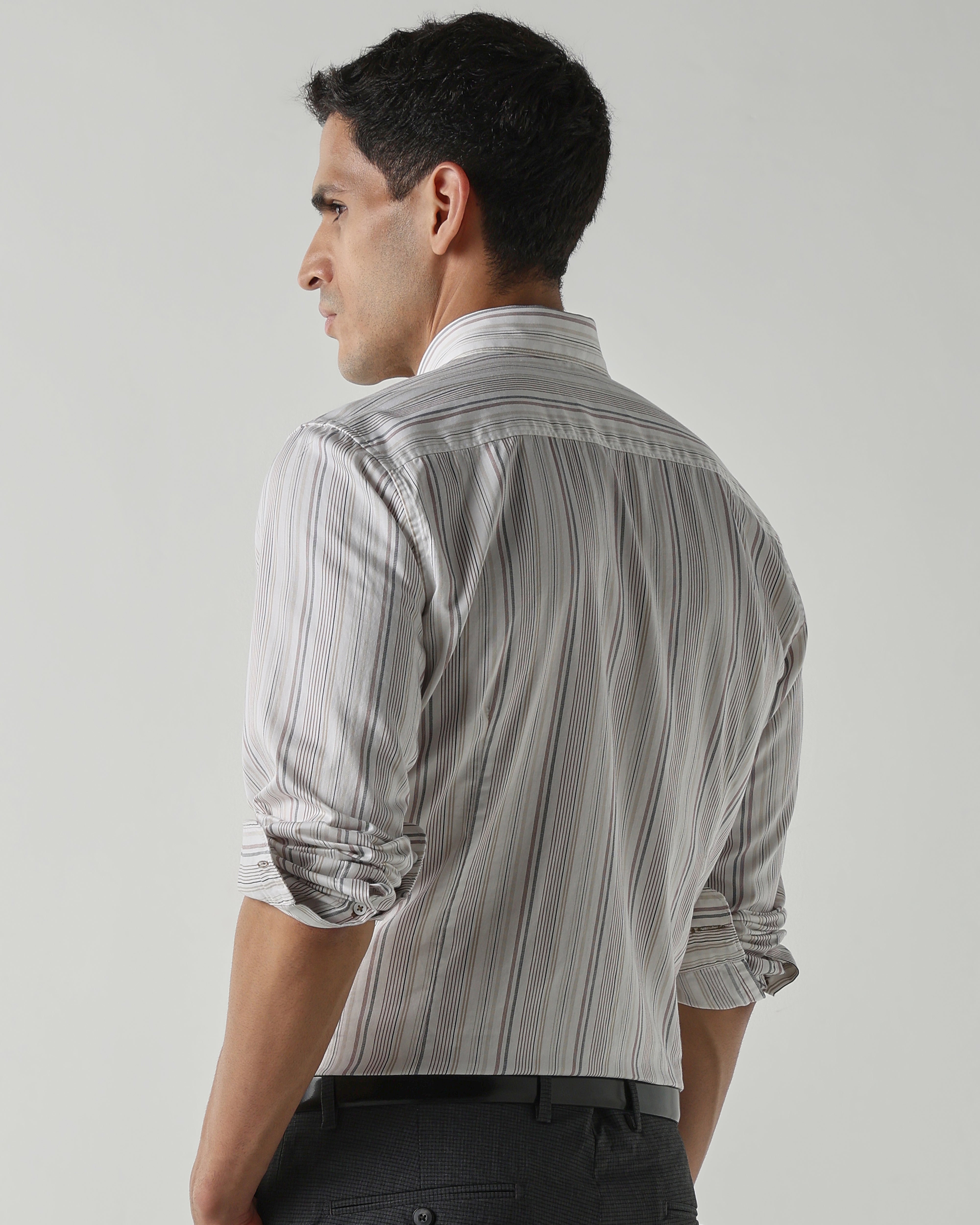 Black/Maroon Pure Cotton Shirts for Men | Slim Fit Luxury Wear