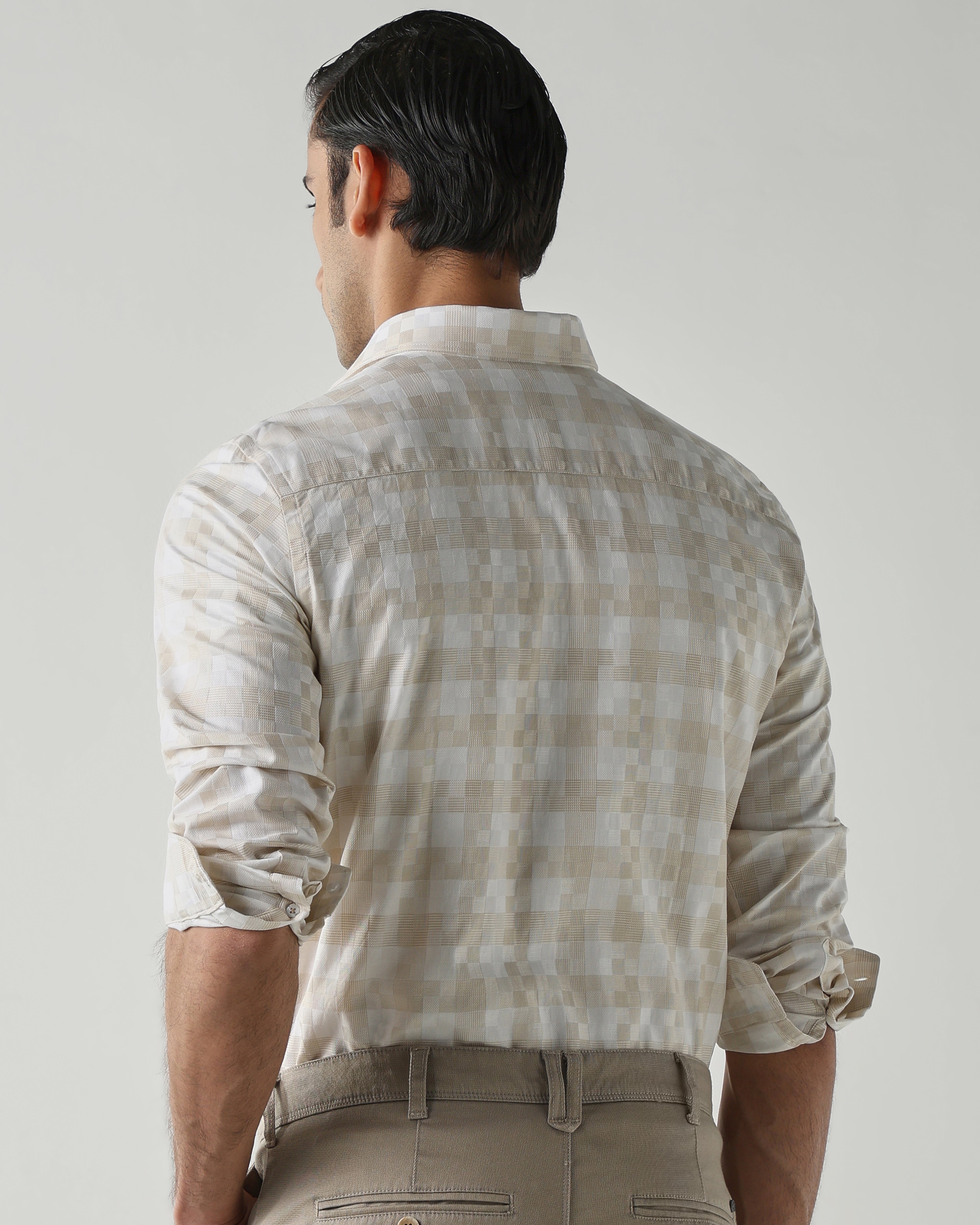 White/Fawn shirts crafted in 100% cotton