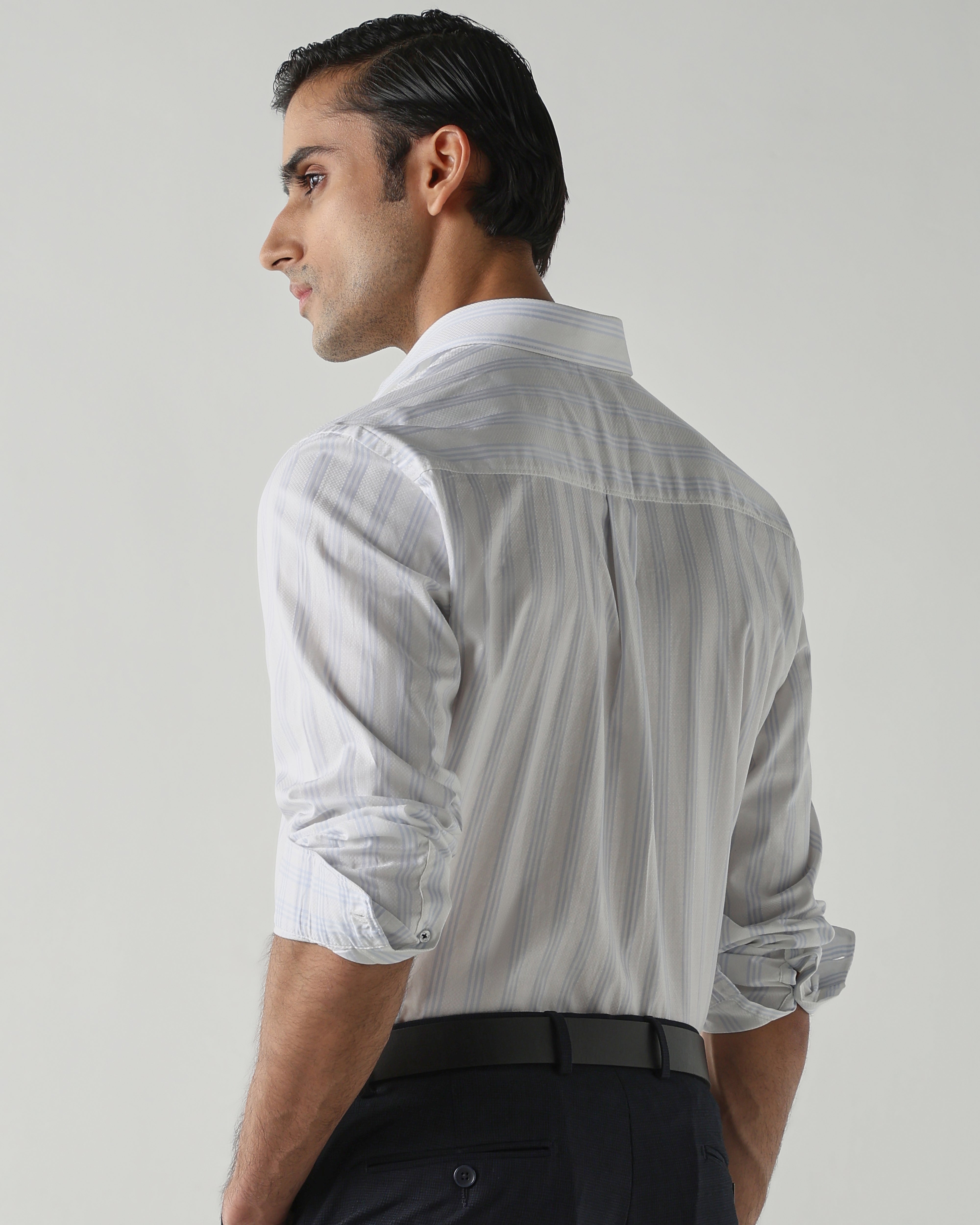 White/Sky Blue shirts crafted in 100% cotton