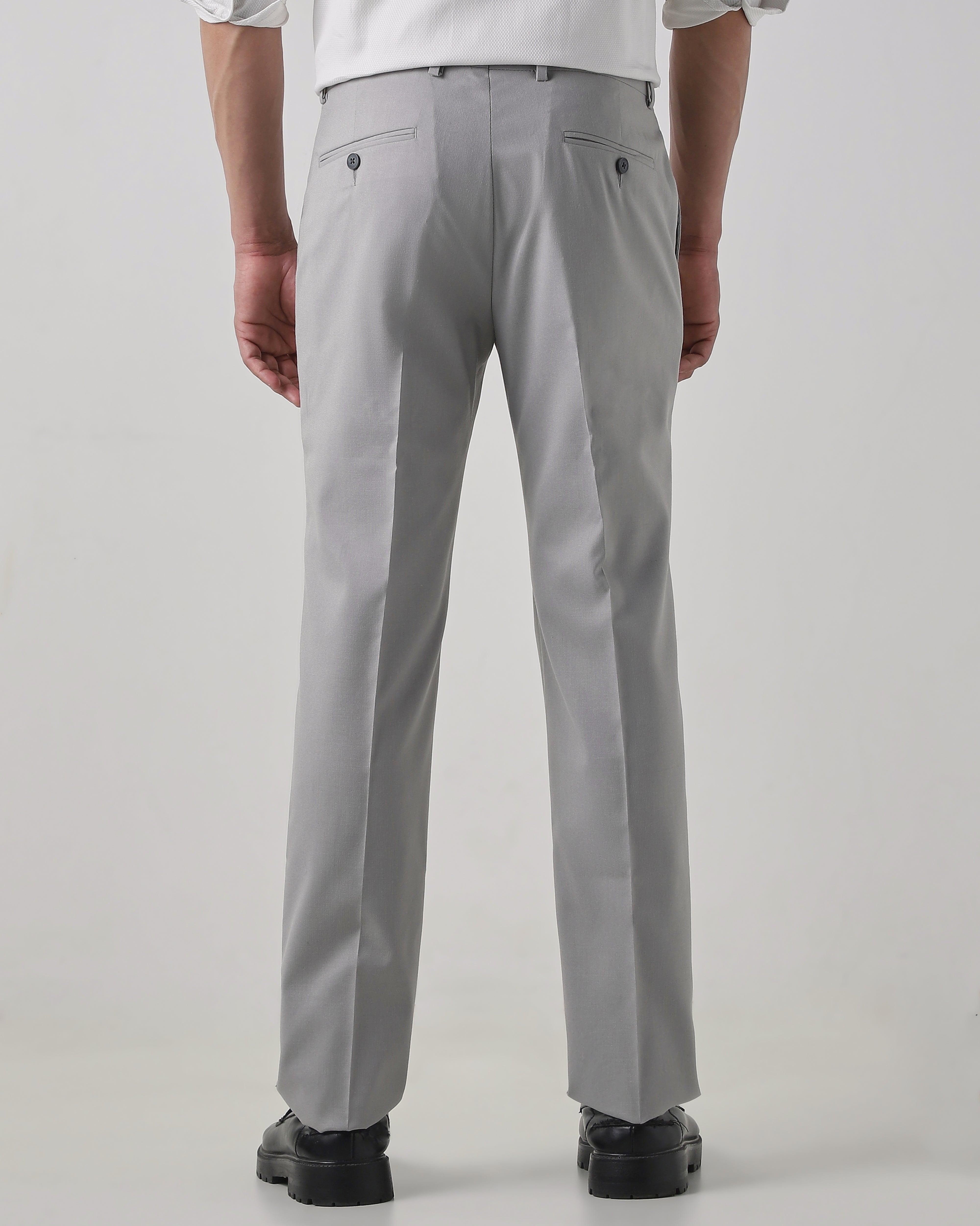 Lt Grey Regular Fit Trouser